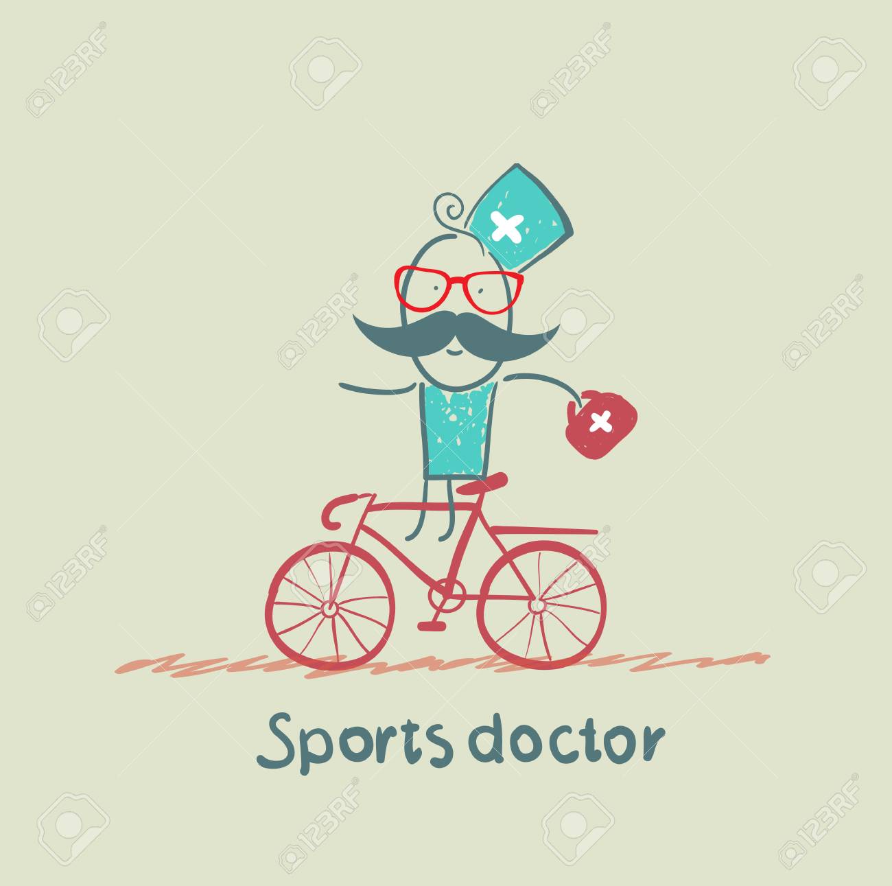Sports doctor. Врач на велосипеде картинки. Doctor riding.