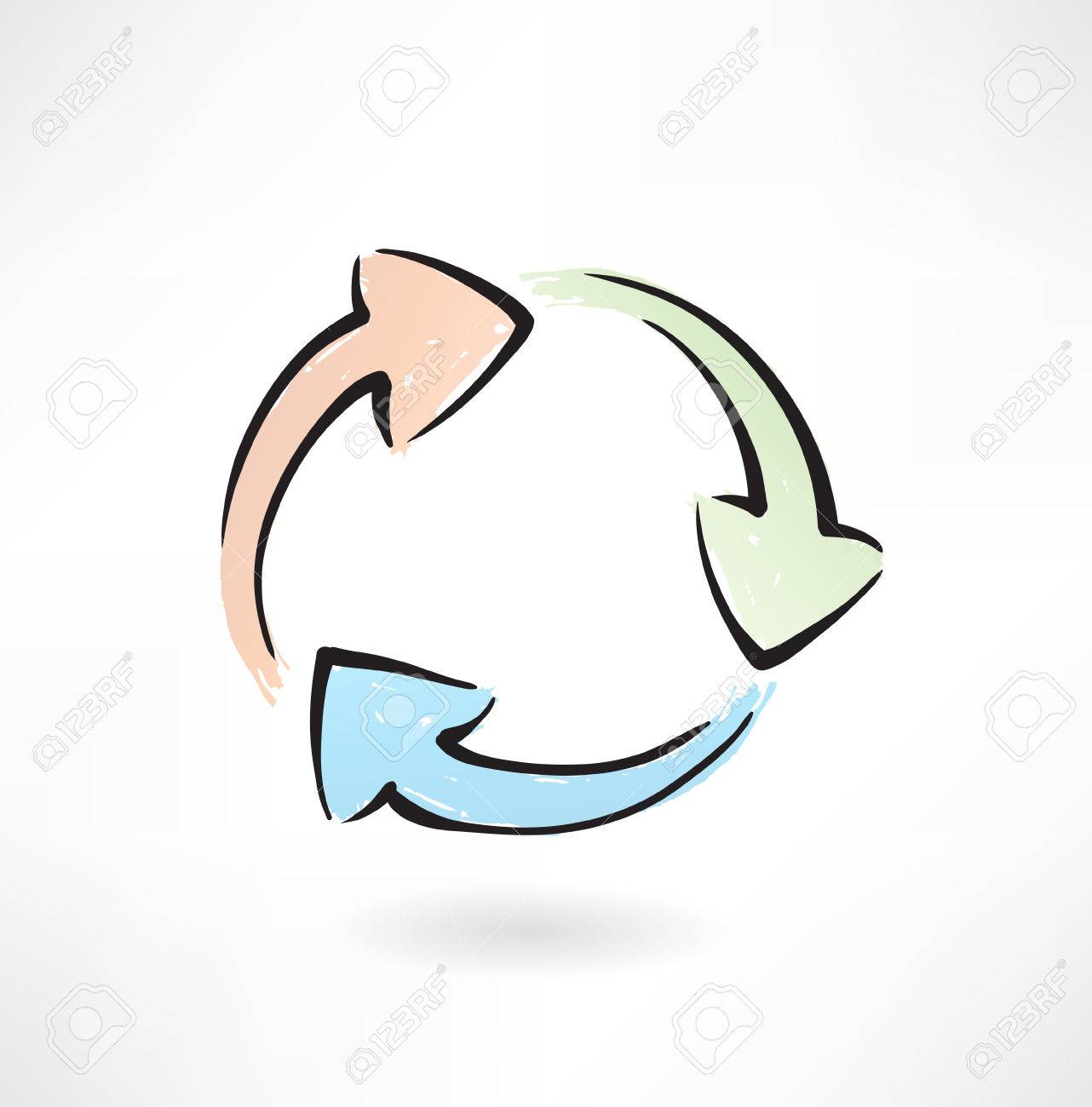 矢印サイクル グランジ アイコンのイラスト素材 ベクタ Image