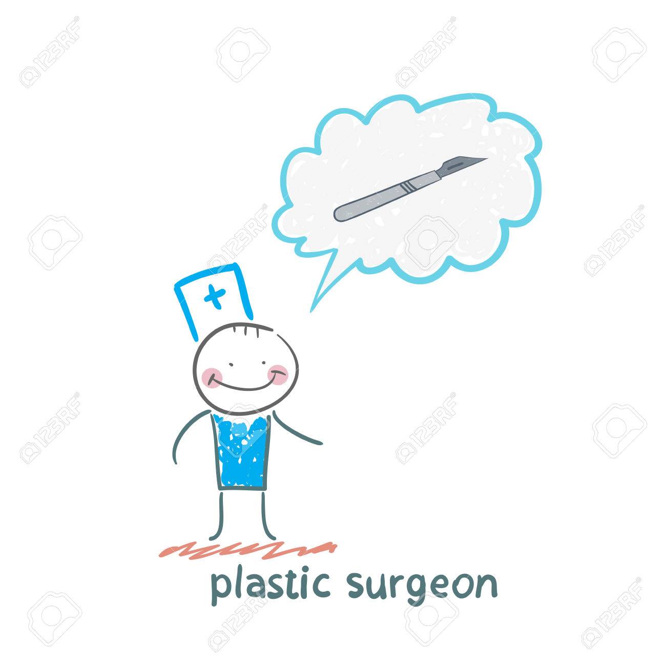 メスの整形外科の外科医と考えています のイラスト素材 ベクタ Image