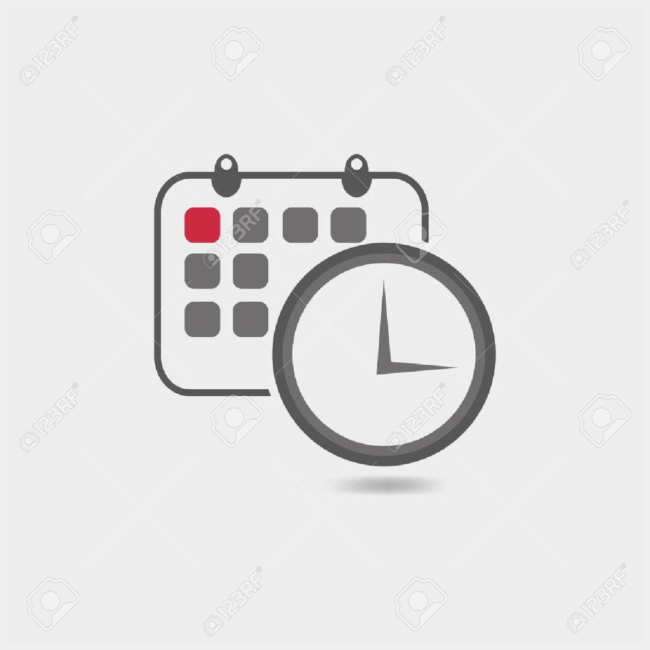 Vector illustration of timing with classic office clock and detailed calendar icon - 33673239 Vector illustration of timing with classic office clock and detailed calendar icon - 33673239