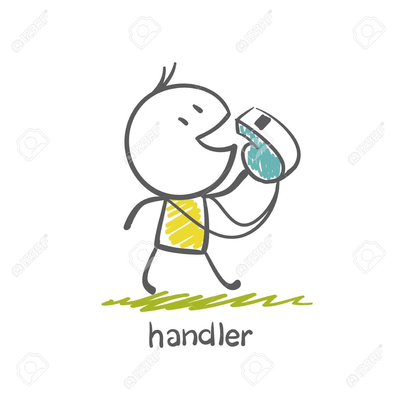 ハンドラーが吹く笛イラストのイラスト素材 ベクタ Image