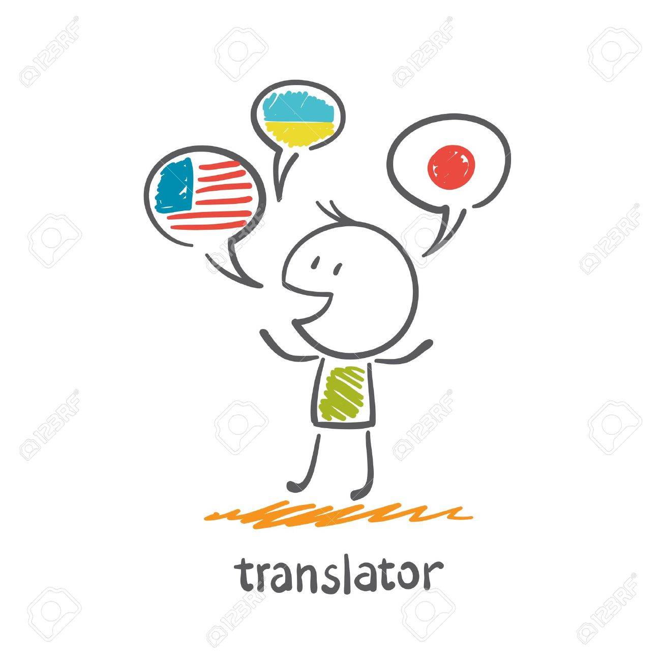 translator speaks different languages illustration - 36068764 translator speaks different languages illustration - 36068764