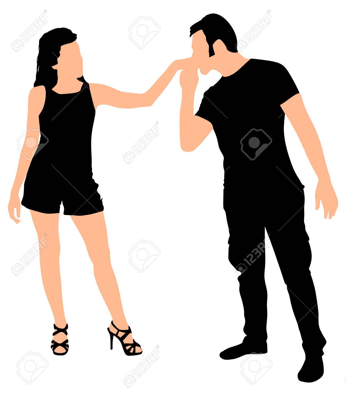 キスの女性の手の男は ベクトルのイラスト素材 ベクタ Image キスの女性の手の男は ベクトルのイラスト素材 ベクタ Image