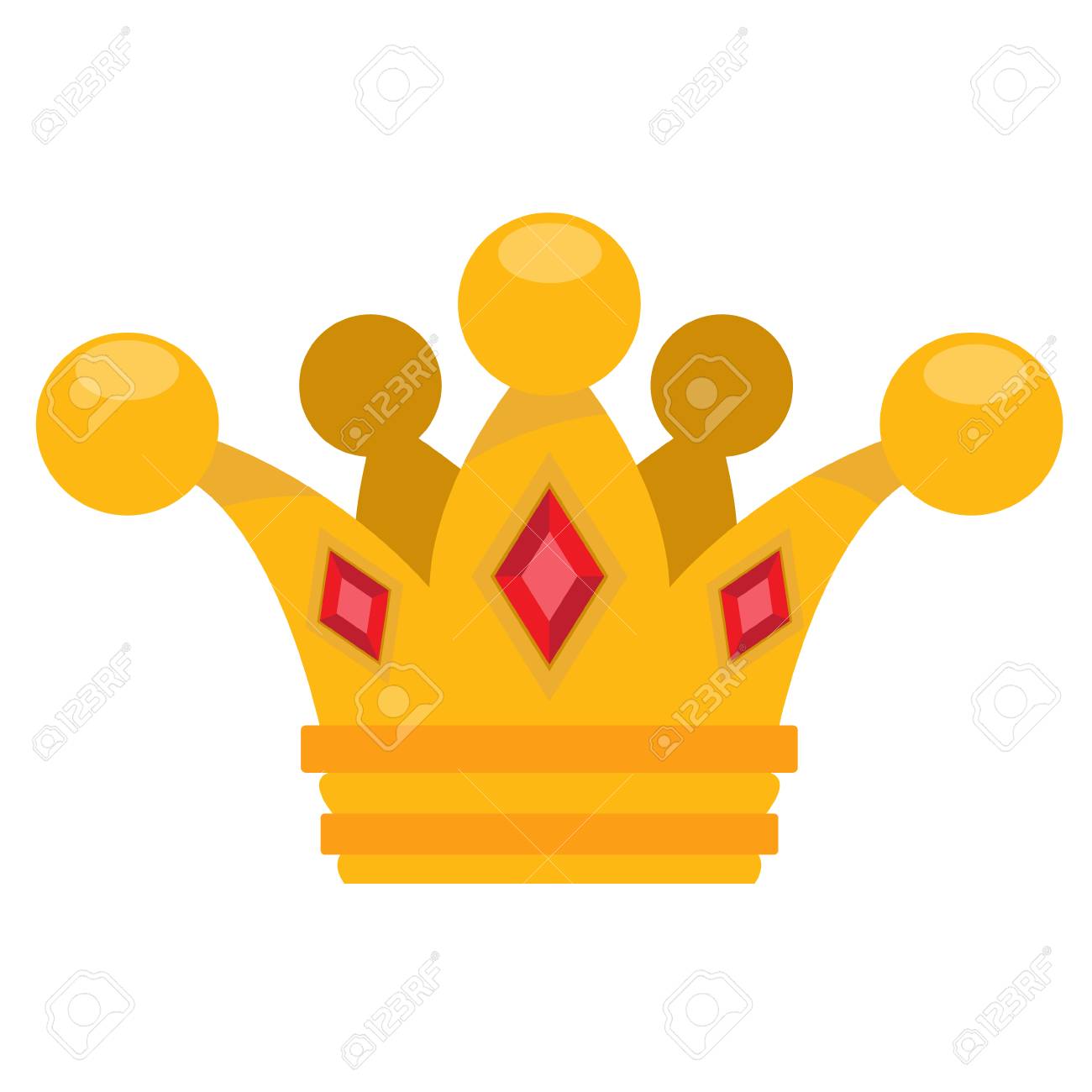 gold crown logo cartoon headdress king illustration for the