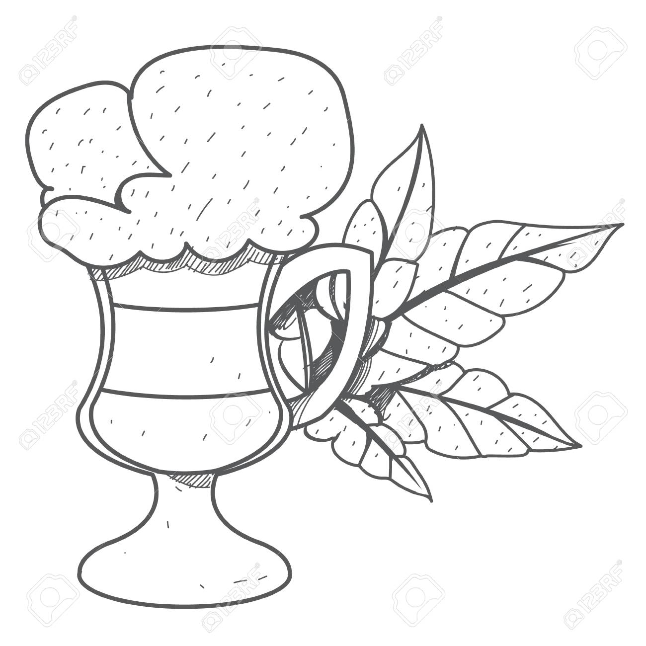 Iced Coffee In The Cup Outline Drawing Stock Vector Iced Coffee In The Cup Outline Drawing Stock Vector