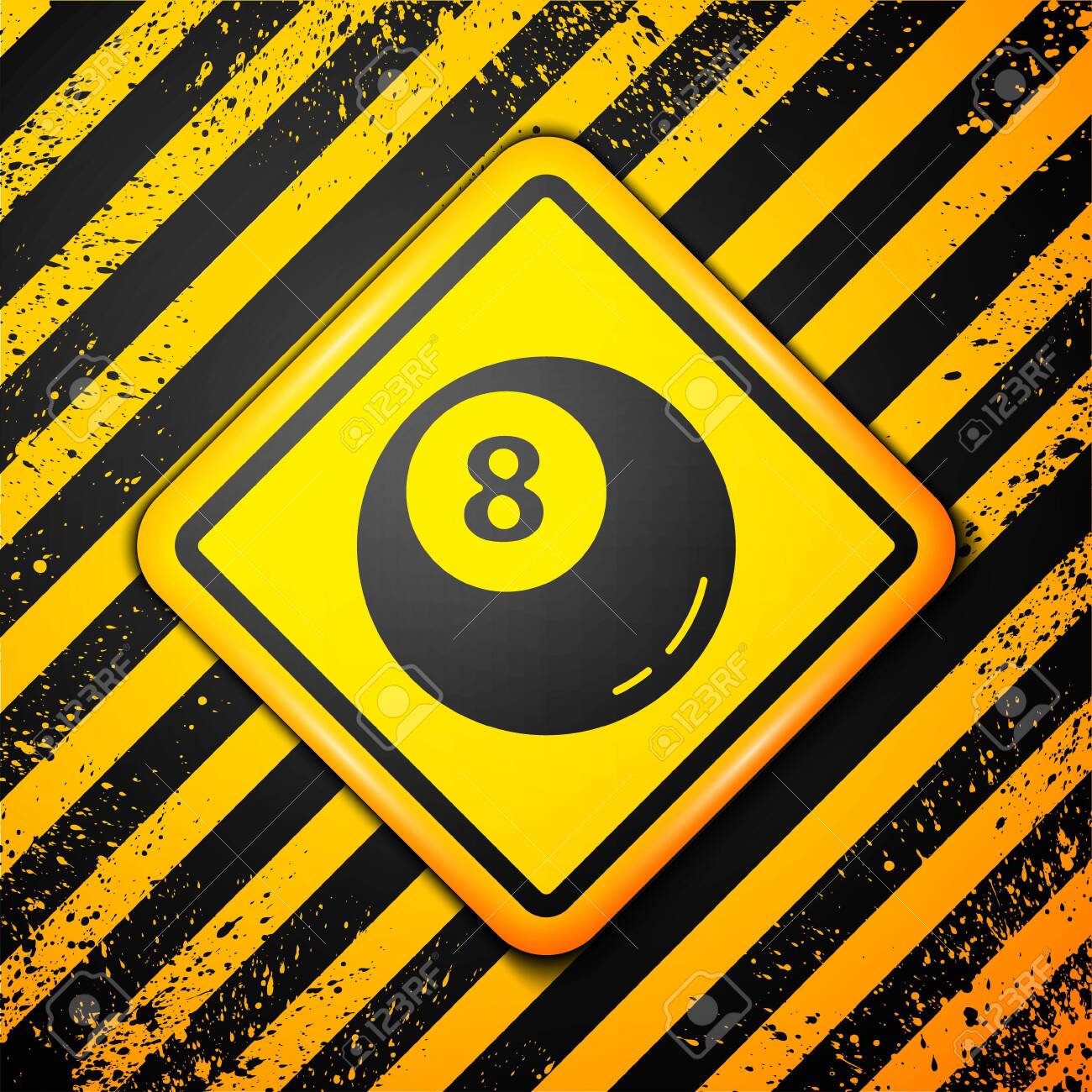 Black Billiard Pool Snooker Ball Icon Isolated On Yellow Background.  Warning Sign. Vector Illustration Royalty Free SVG, Cliparts, Vectors, and  Stock Illustration. Image 146396824.