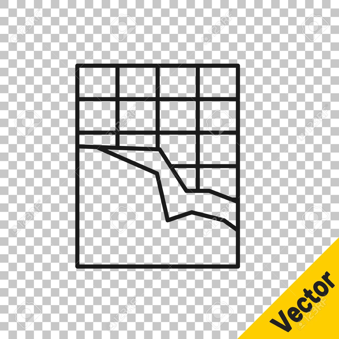 Download Black Line Chocolate Bar Icon Isolated On Transparent Background Royalty Free Cliparts Vectors And Stock Illustration Image 146514415