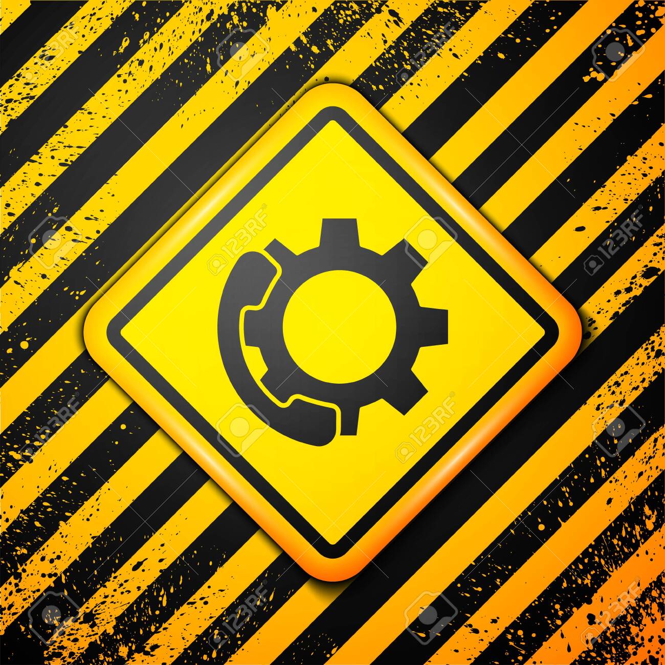 Black Telephone 24 Hours Support Icon Isolated On Yellow Background All Day Customer Support Call Center Full Time Call Services Warning Sign Vector Royalty Free Cliparts Vectors And Stock Illustration Image 146727433