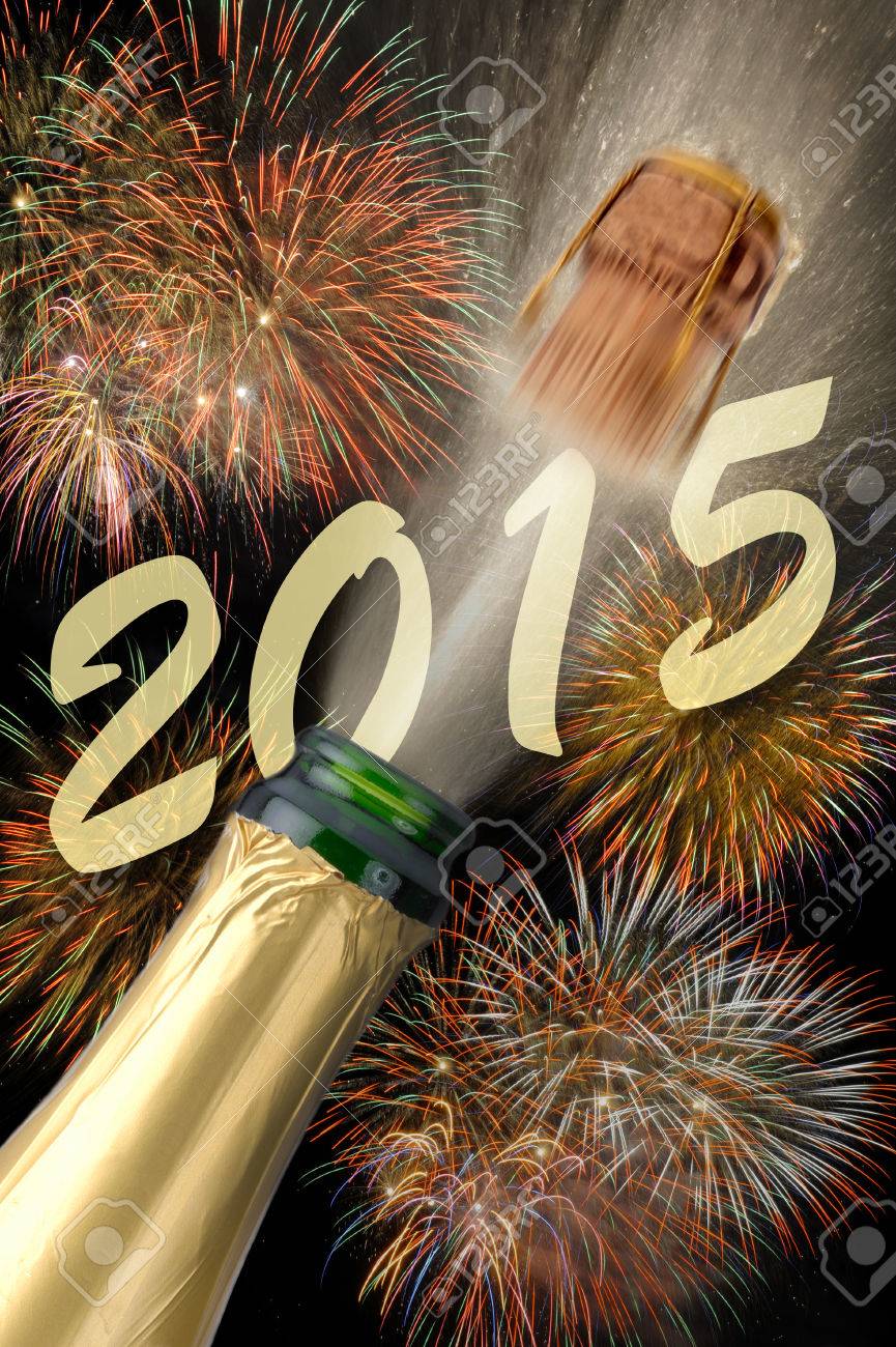 popping champagne with firework for new year 2015 - 31428639 popping champagne with firework for new year 2015 - 31428639