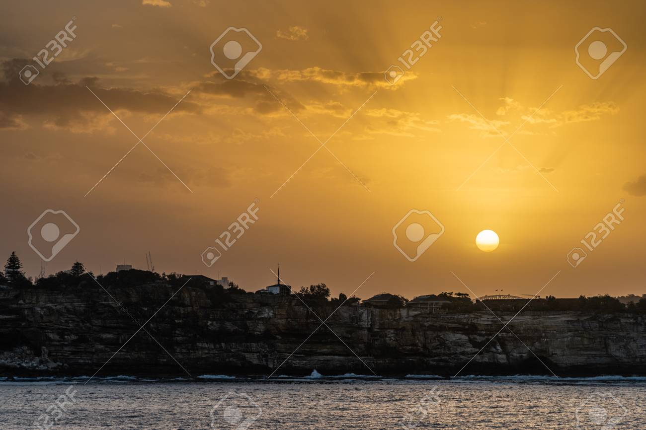 Sydney Australia February 12 2019 Sunset Over City Skyline