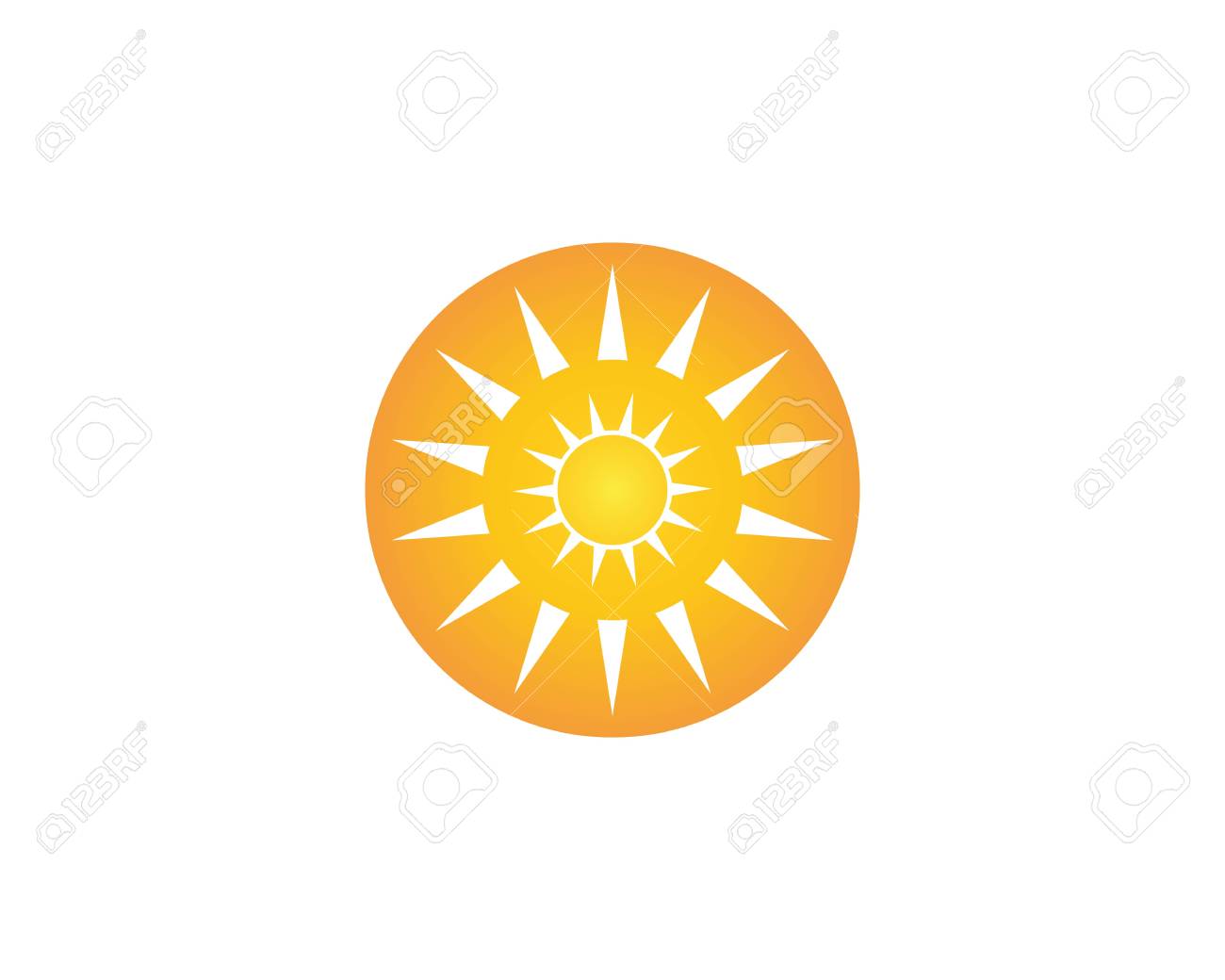 vector icon logo template sun over horizon lizenzfrei nutzbare template of a sun