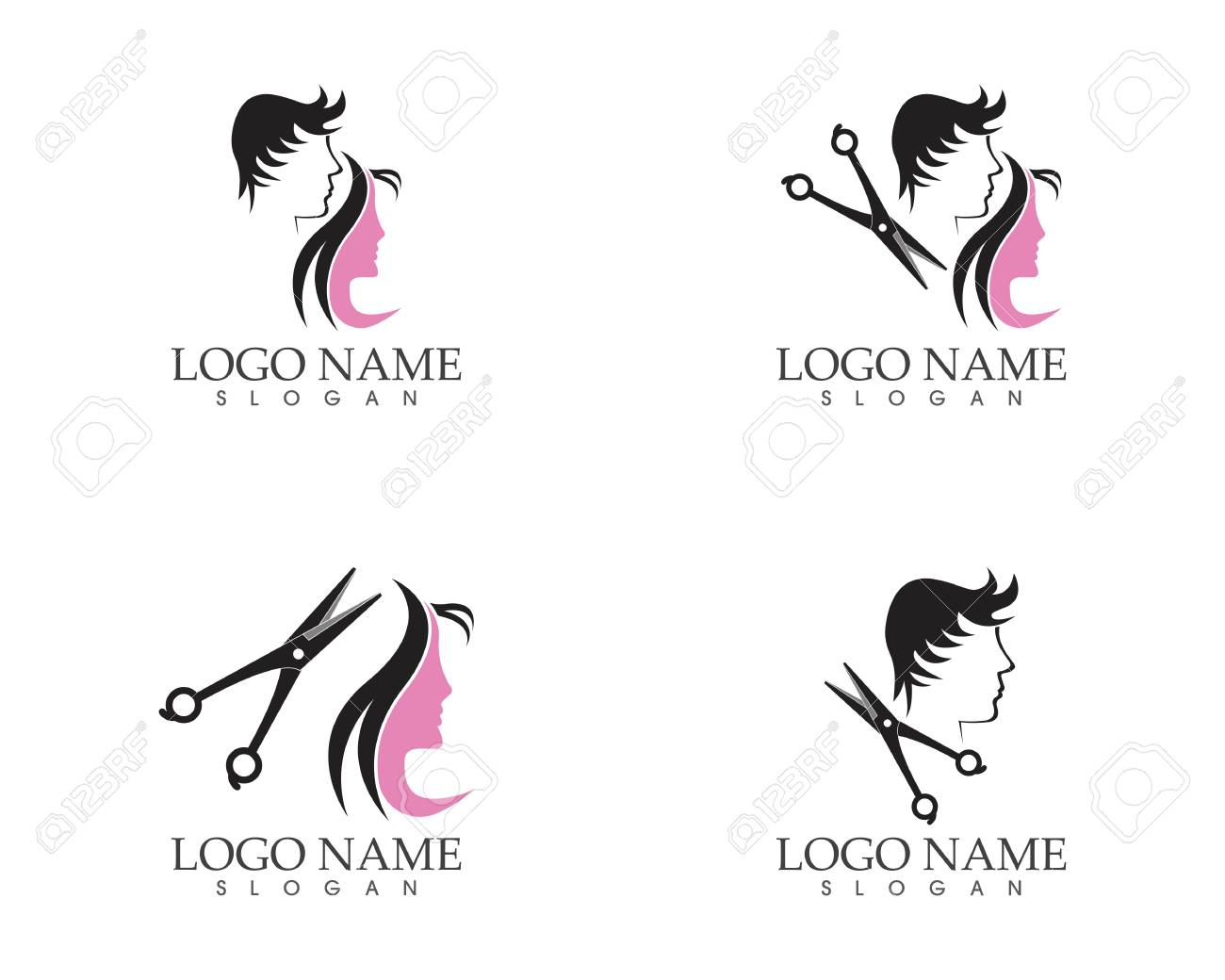 Haircut Style Logo Design Vector Illustration