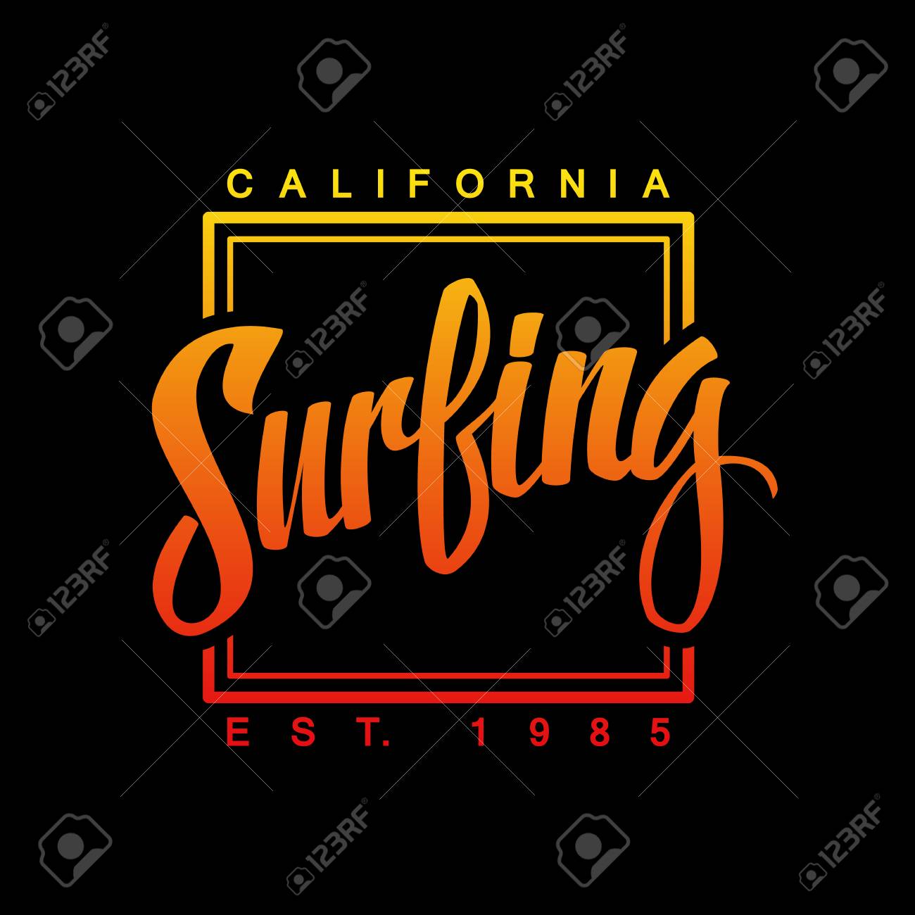 サーフィン 書道 サーフィン 手書きの単語 サーフ タイポグラフィ グラフィック T シャツ ベクトルの図 のイラスト素材 ベクタ Image