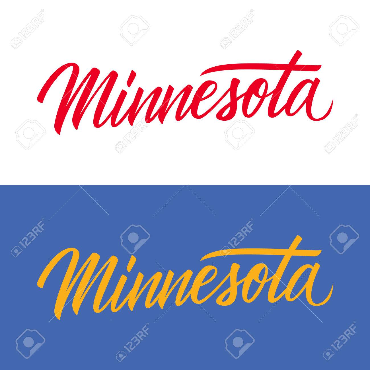 名前ミネソタ州手書き米国 あなたのデザインの書道の要素です ベクトルの図 のイラスト素材 ベクタ Image