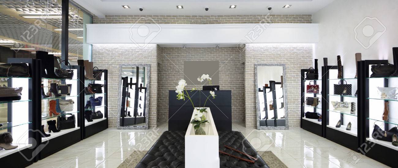 bright and fashionable interior of shoe store in modern mall - 31384045 bright and fashionable interior of shoe store in modern mall - 31384045