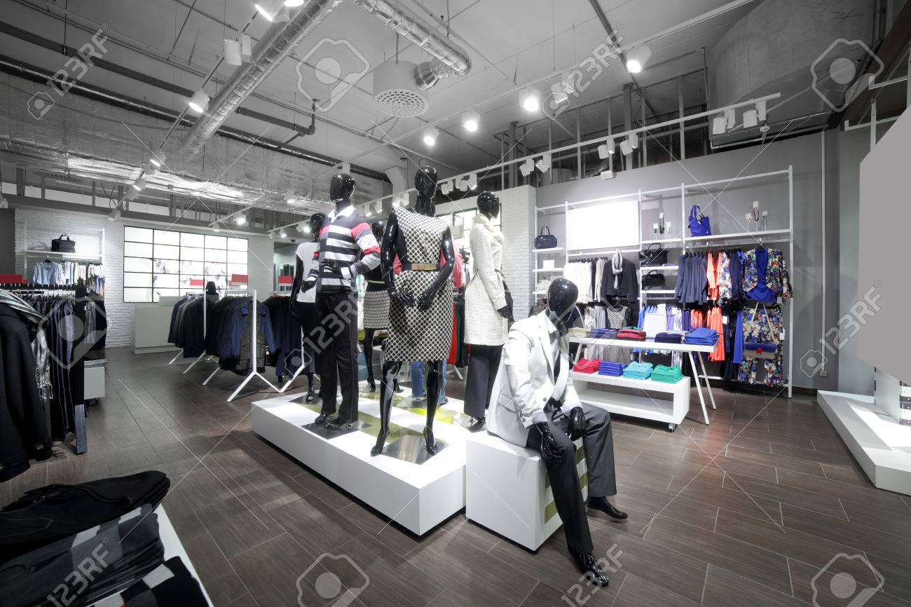 luxury and fashionable brand new interior of cloth store - 32342752 luxury and fashionable brand new interior of cloth store - 32342752