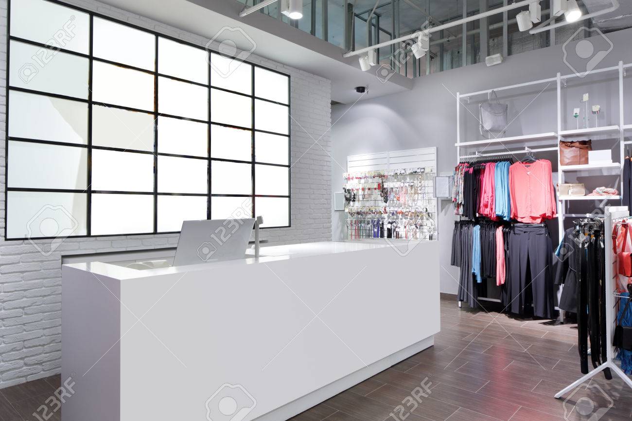 luxury and fashionable brand new interior of cloth store - 32342854 luxury and fashionable brand new interior of cloth store - 32342854