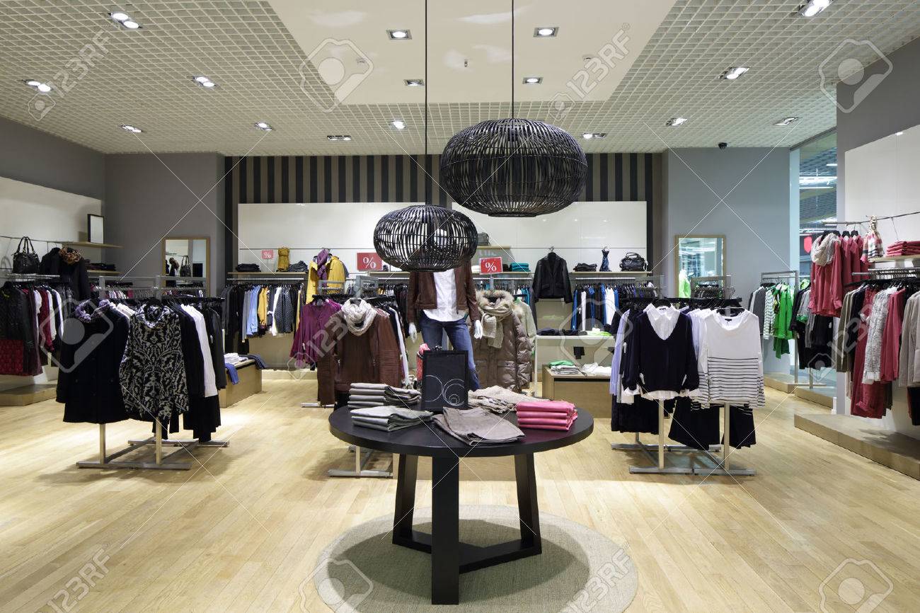 luxury and fashionable brand new interior of cloth store - 32342929 luxury and fashionable brand new interior of cloth store - 32342929