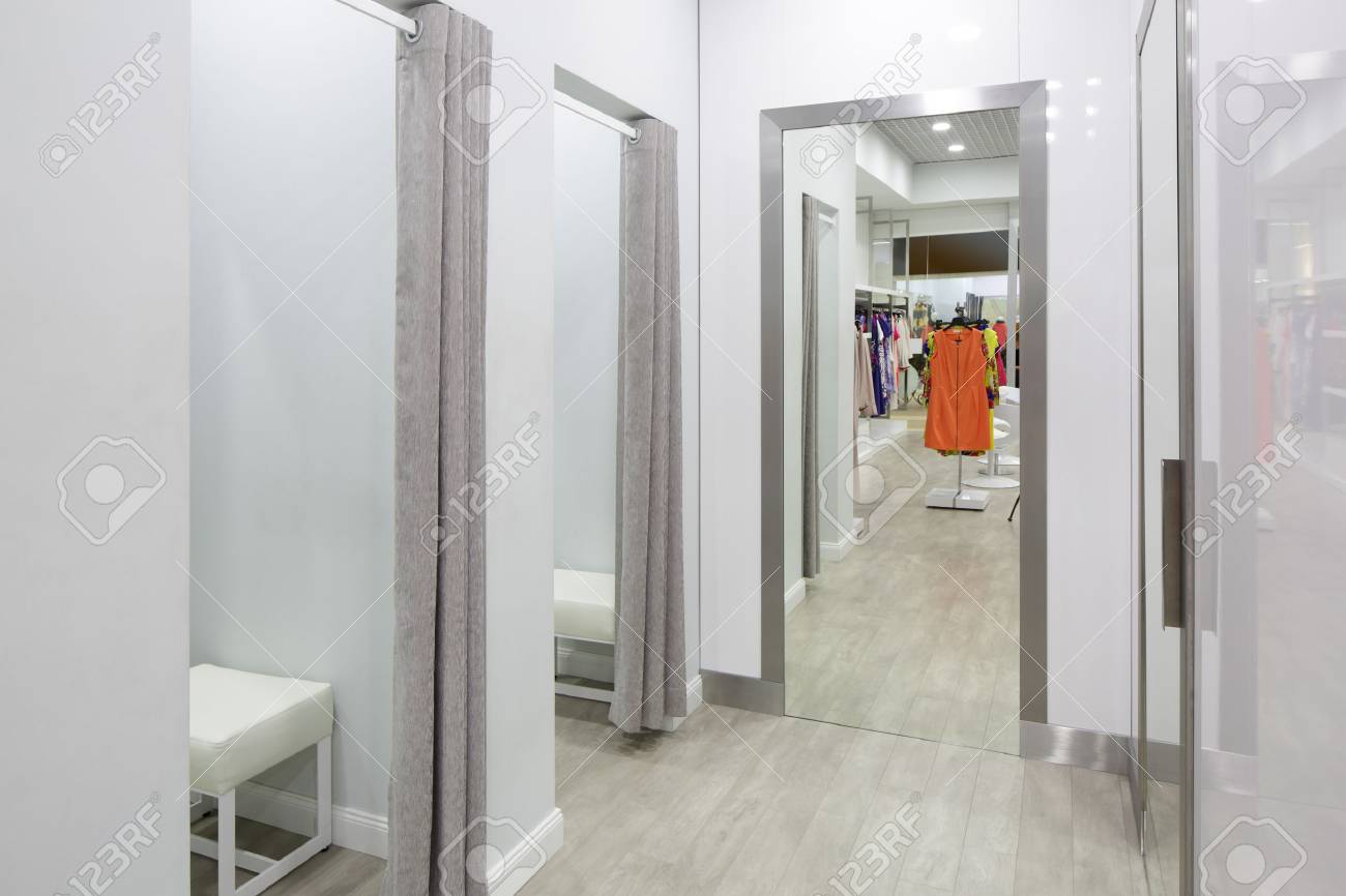 beautiful and clean interior of dressing room at the store - 34076575 beautiful and clean interior of dressing room at the store - 34076575