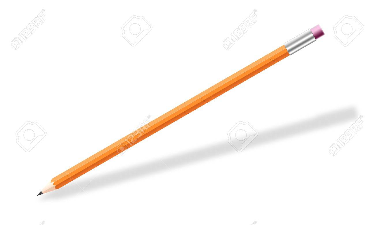digital creation of a simple pencil with light source casting