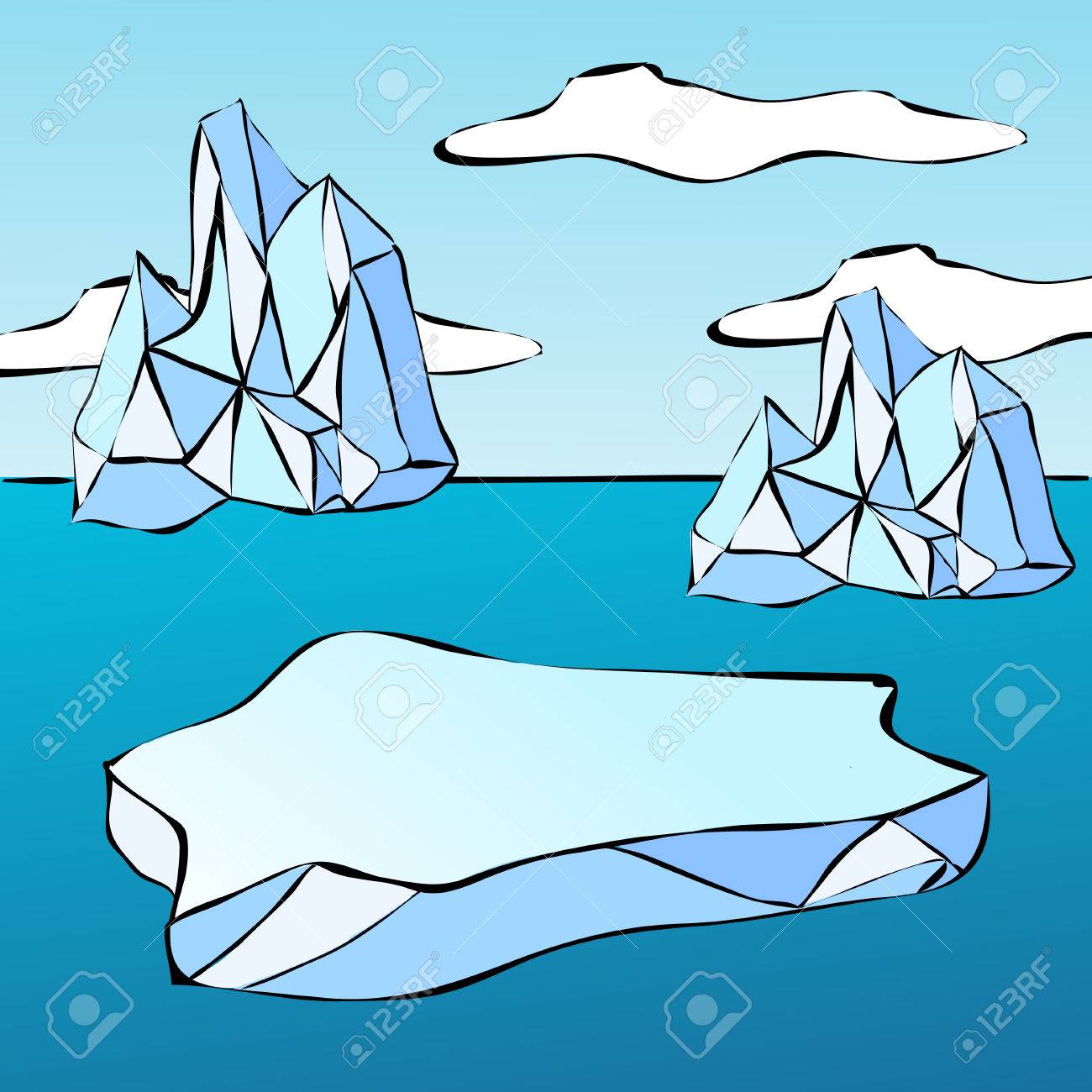 流氷 氷山 ベクトル図 のイラスト素材 ベクタ Image