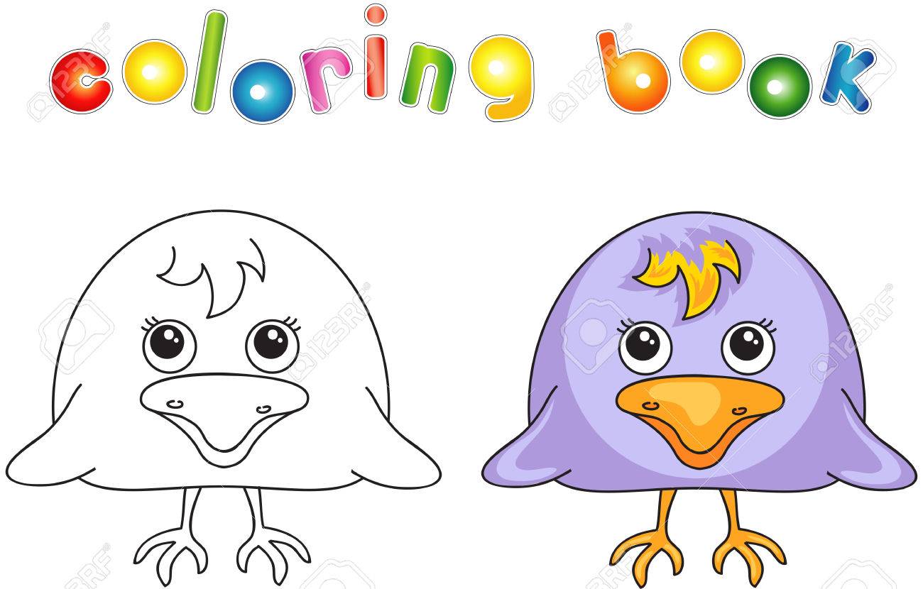 面白いし かわいいカラス 子供のための図 塗り絵 の写真素材 画像素材 Image