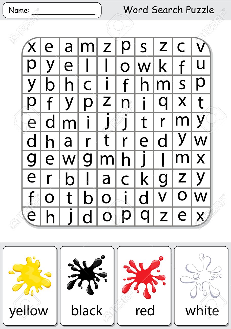 Jeu De Logique Pour Apprendre Langlais Trouver Les Mots De Couleur Cachés Par Des Lignes Verticales Ou Horizontales - 