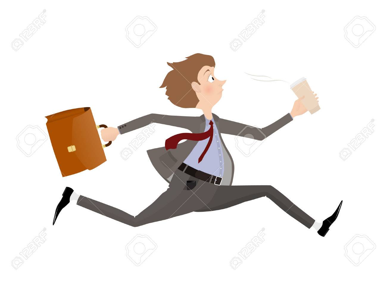 Business Man Late For An Appointment. Employee Rush To The Office - 1300x975 - jpeg Late For Office