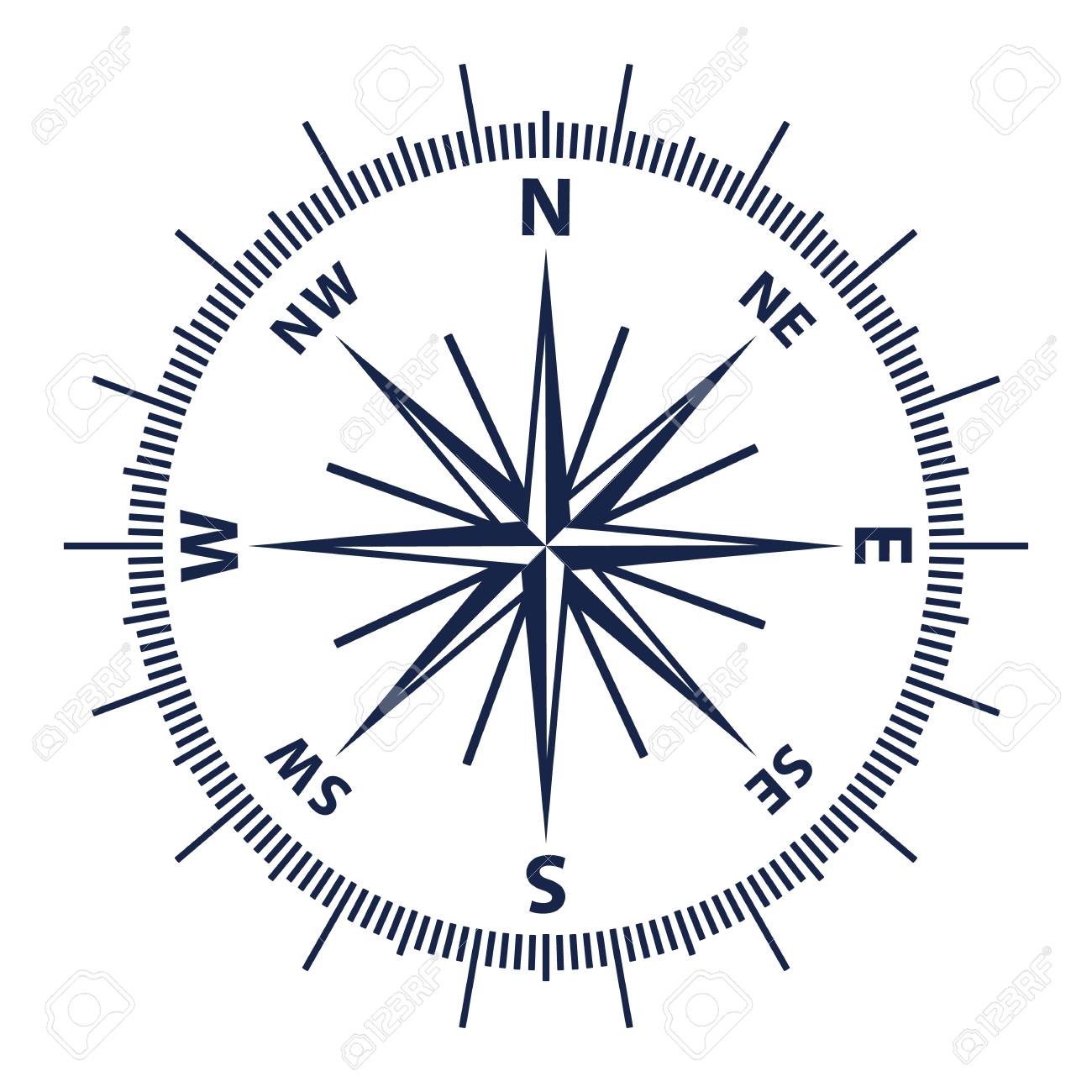 風配図のベクトル図 航海コンパス アイコンが白い背景で隔離 のイラスト素材 ベクタ Image