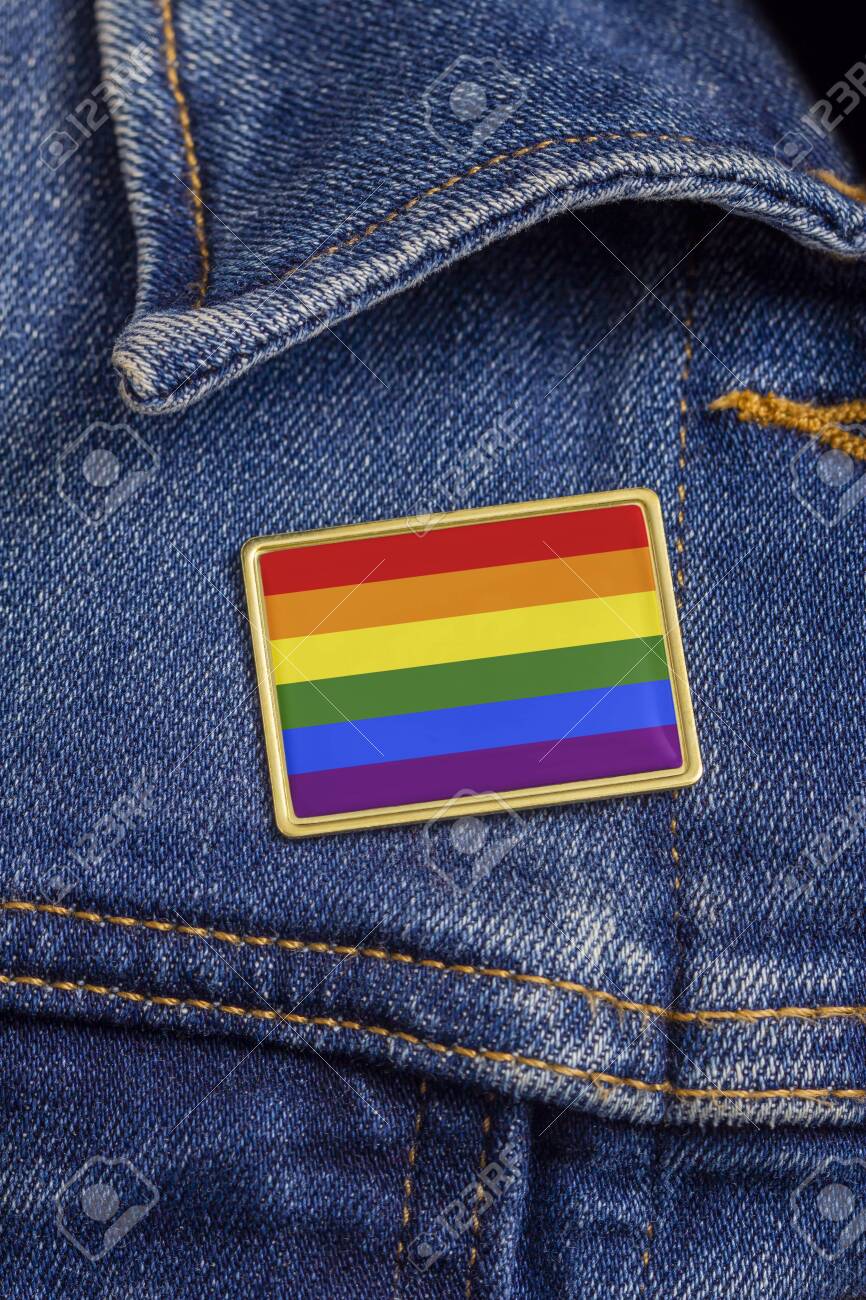 gay pride denim jacket