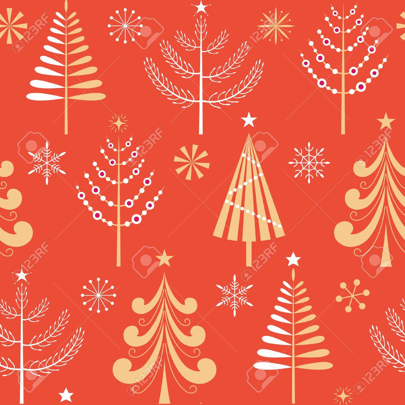 seamless pattern with gold and white christmas trees and snowflakes christmas tree patterns