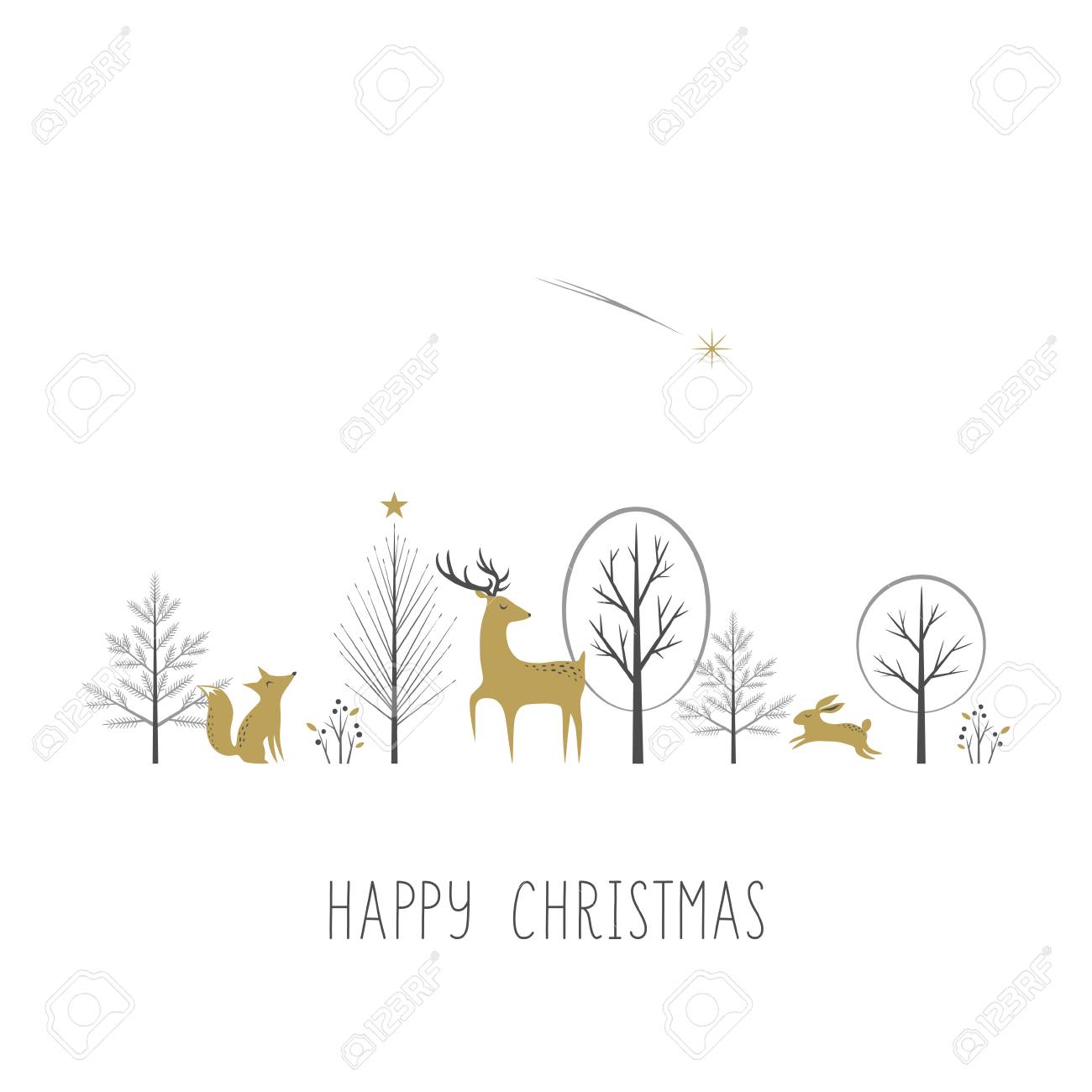 Carte De Voeux De Noel Avec La Foret Les Animaux Et L Etoile De Noel Clip Art Libres De Droits Vecteurs Et Illustration Image Carte De Voeux De Noel Avec La Foret Les Animaux Et L Etoile De Noel Clip Art Libres De Droits Vecteurs Et Illustration Image