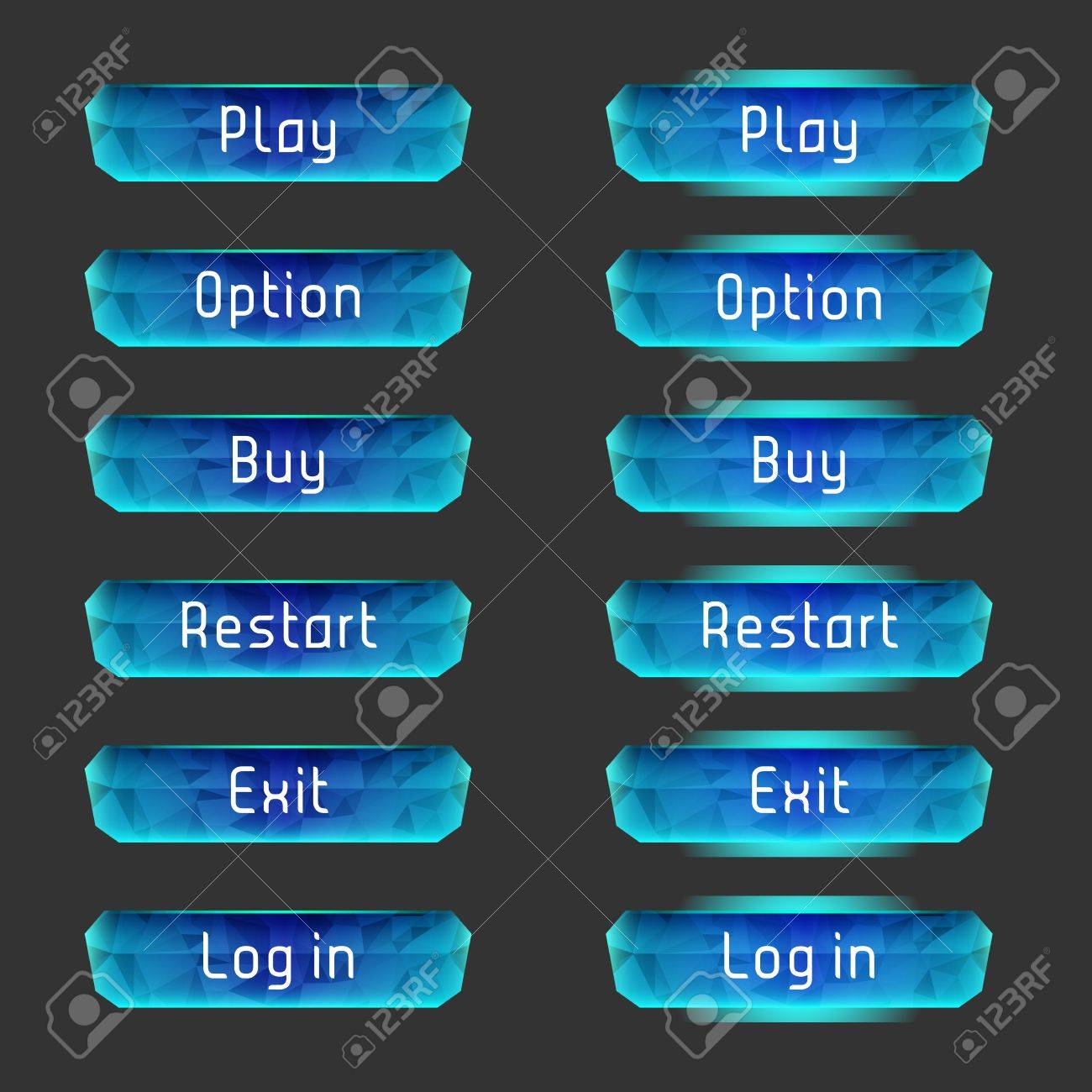 Vector Elements For Game Design Gui Interface Set Of Vector