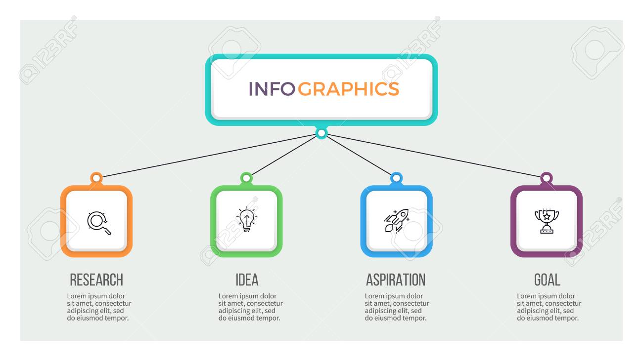 business hierarchy infographic organization chart with 4 options hierarchy chart template