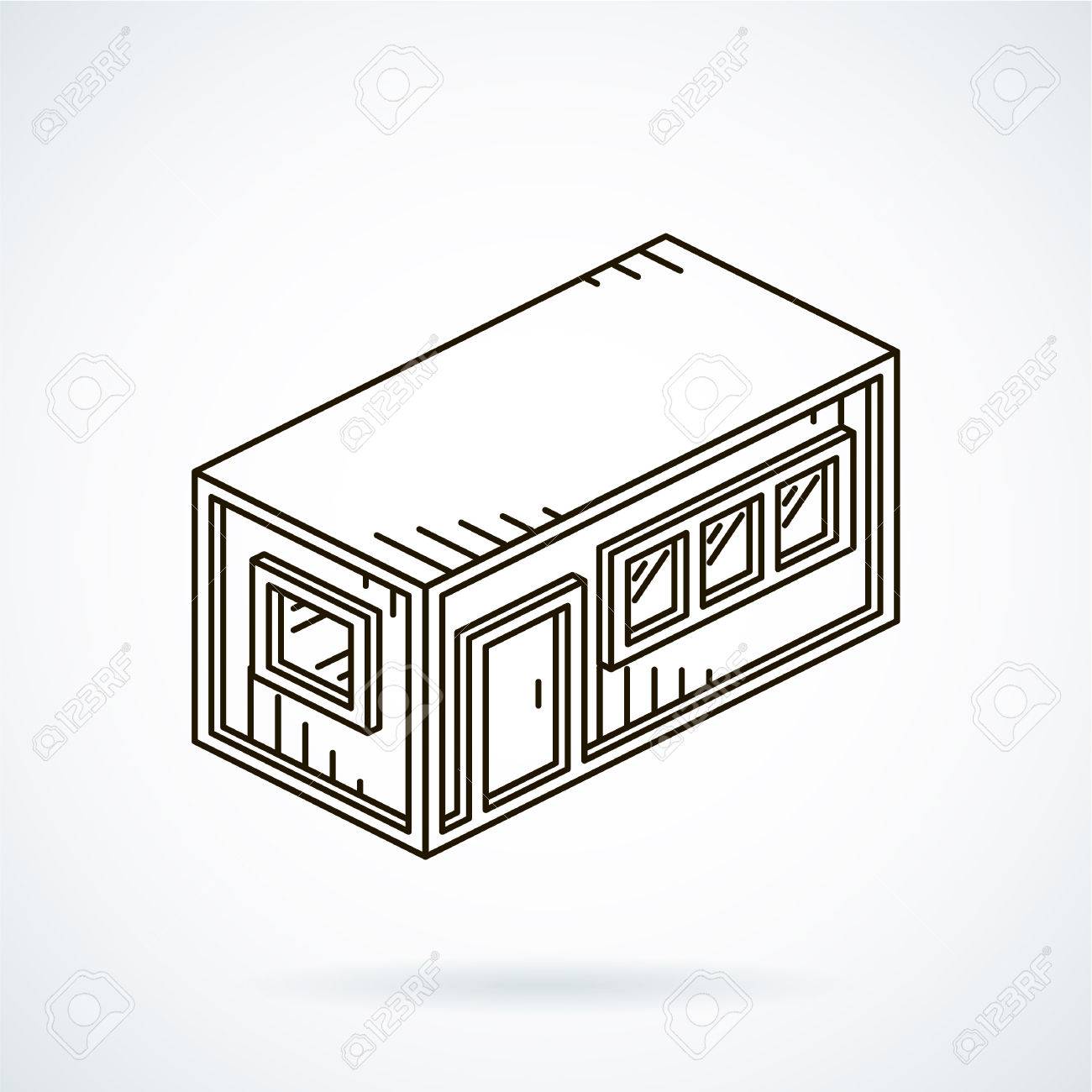 black isometric line icon office container on white background royalty free cliparts vectors and stock illustration image 57466185 black isometric line icon office container on white background