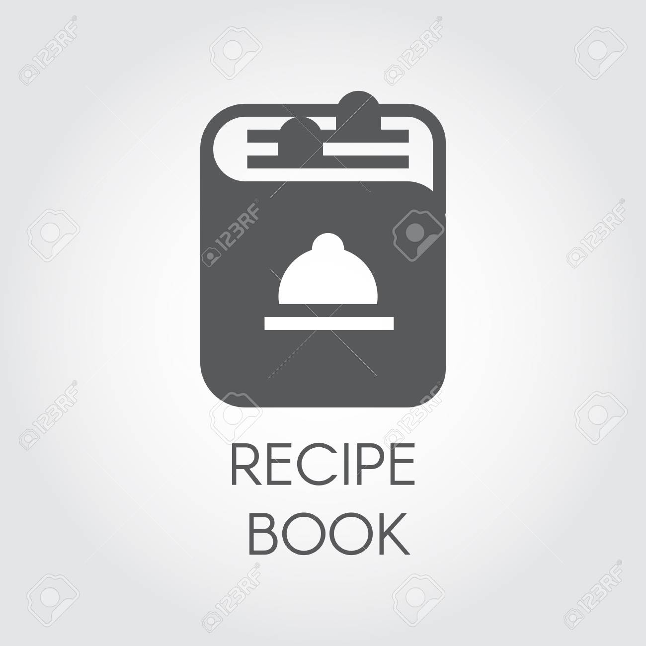 フラット スタイルの描画のレシピ本のアイコン 料理料理の異なるプロジェクトのロゴ ベクトル図 のイラスト素材 ベクタ Image