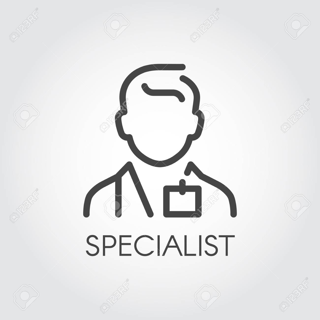 Specialist Of Medical Sciences Doctor Consultant Outline Icon Abstract Portrait Of Male Doc Profession Of Helping People Pictogram Simplicity Illustration In Line Style Vector Contour Label Royalty Free Cliparts Vectors And Stock
