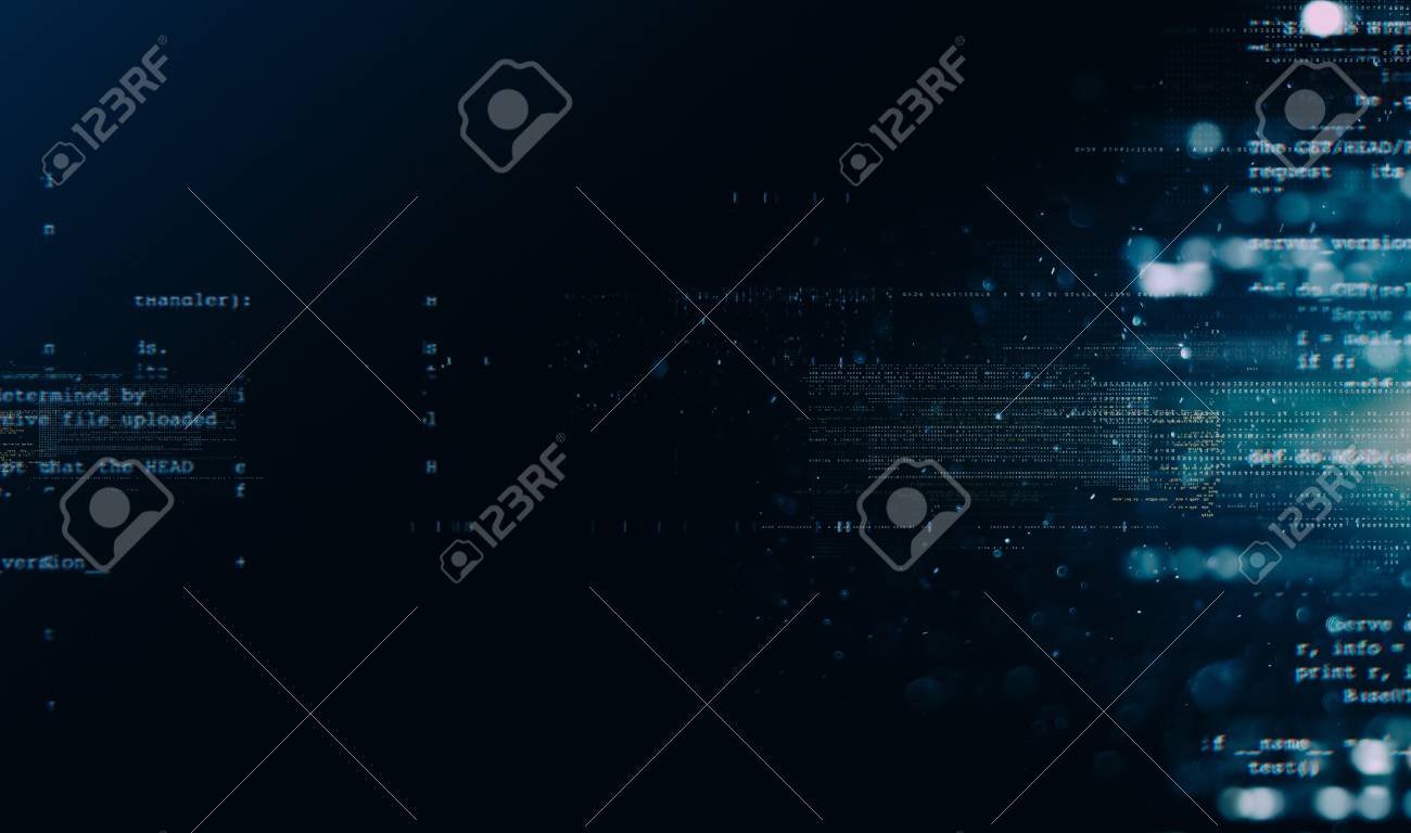 Abstract Tech Background. Floating Numbers HUD Background. Stock 