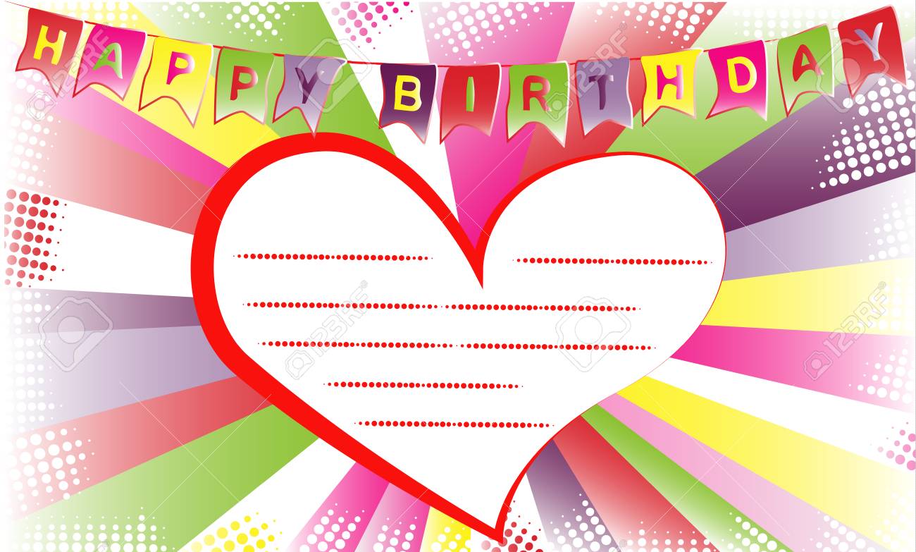 happy birthday invitation or congratulation card template