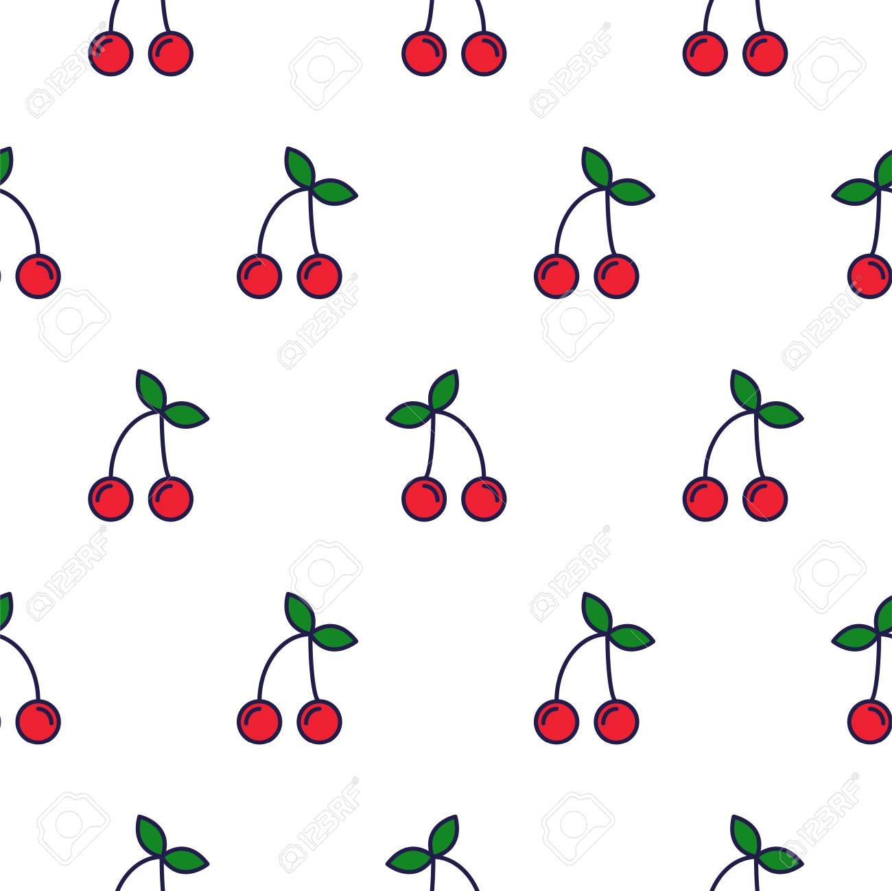 桜ライン アイコン シームレス パターン のイラスト素材 ベクタ Image