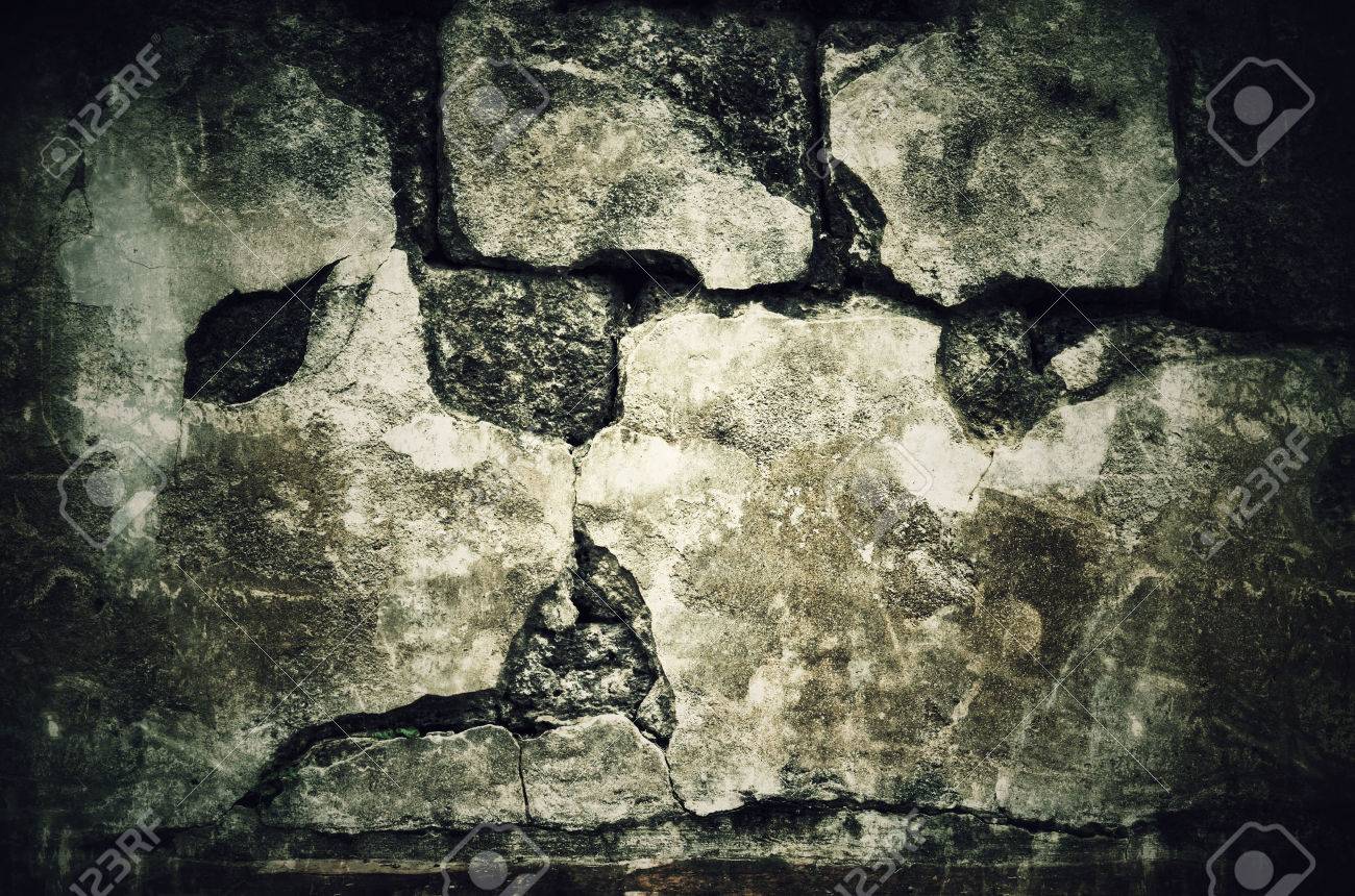 グランジの赤レンガの壁のヴィンテージとビネット トーン ホラー背景テクスチャ背景 の写真素材 画像素材 Image