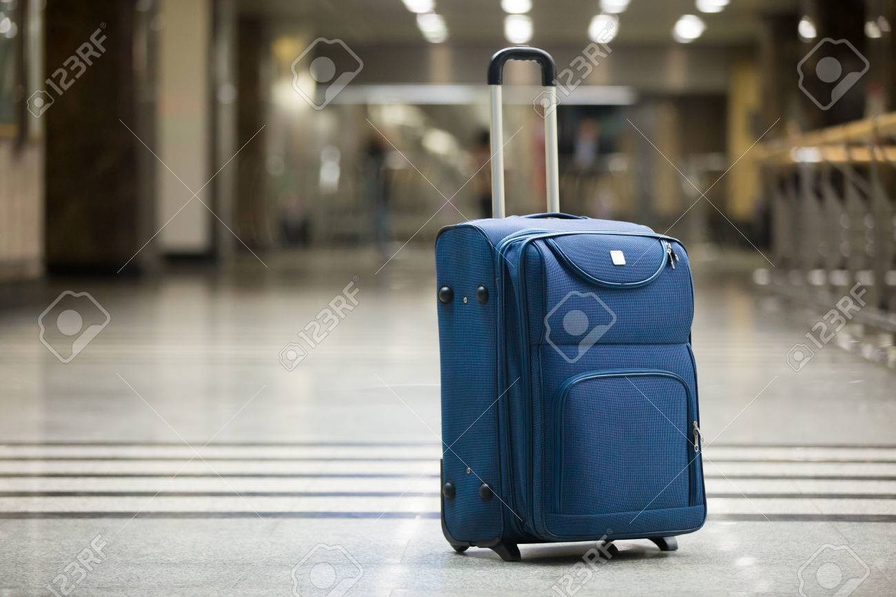 large blue suitcase
