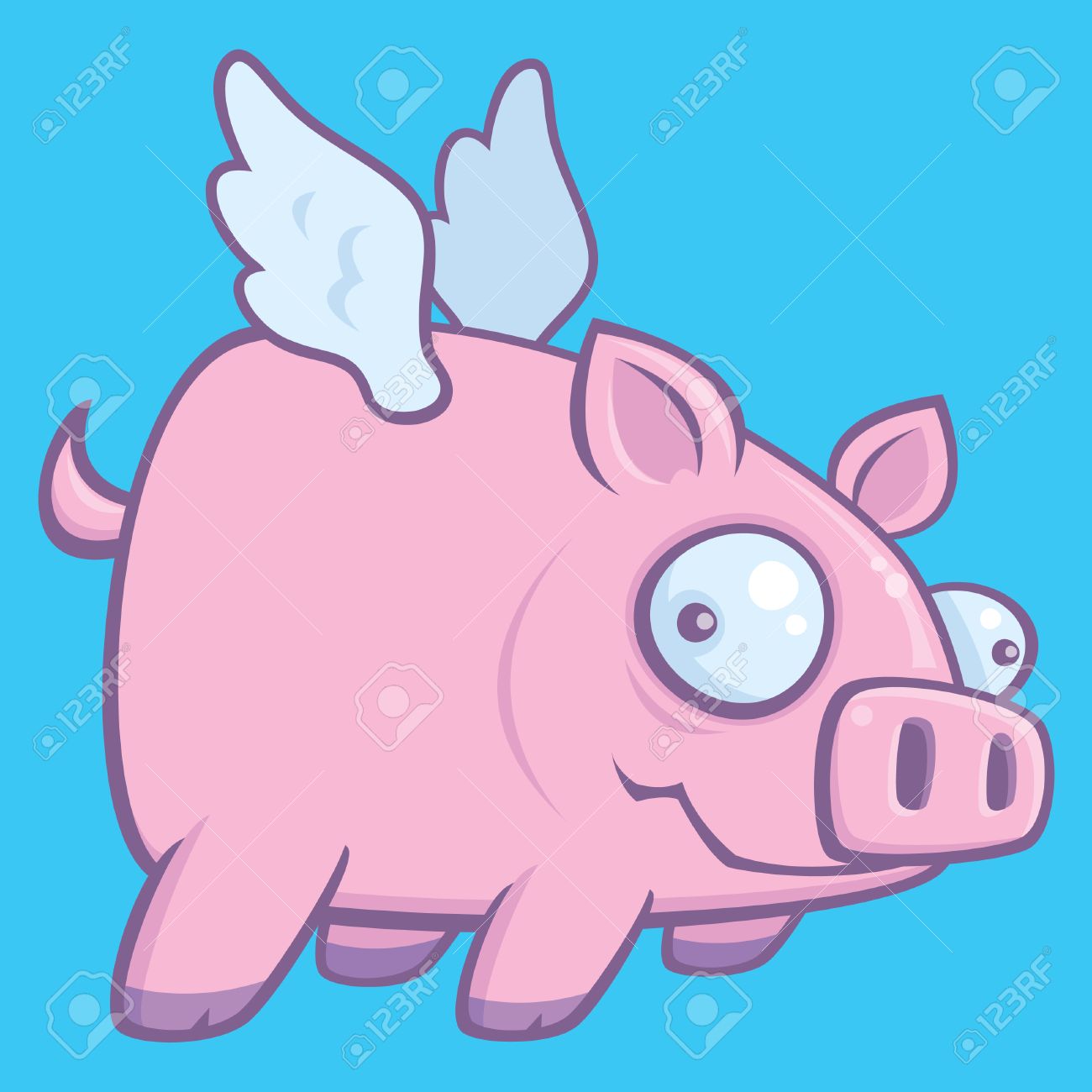 Cartoon Vector Drawing Of A Flying Pig Illustrating The Phrase "when Pigs  Fly". Royalty Free SVG, Cliparts, Vectors, and Stock Illustration. Image  4743841.