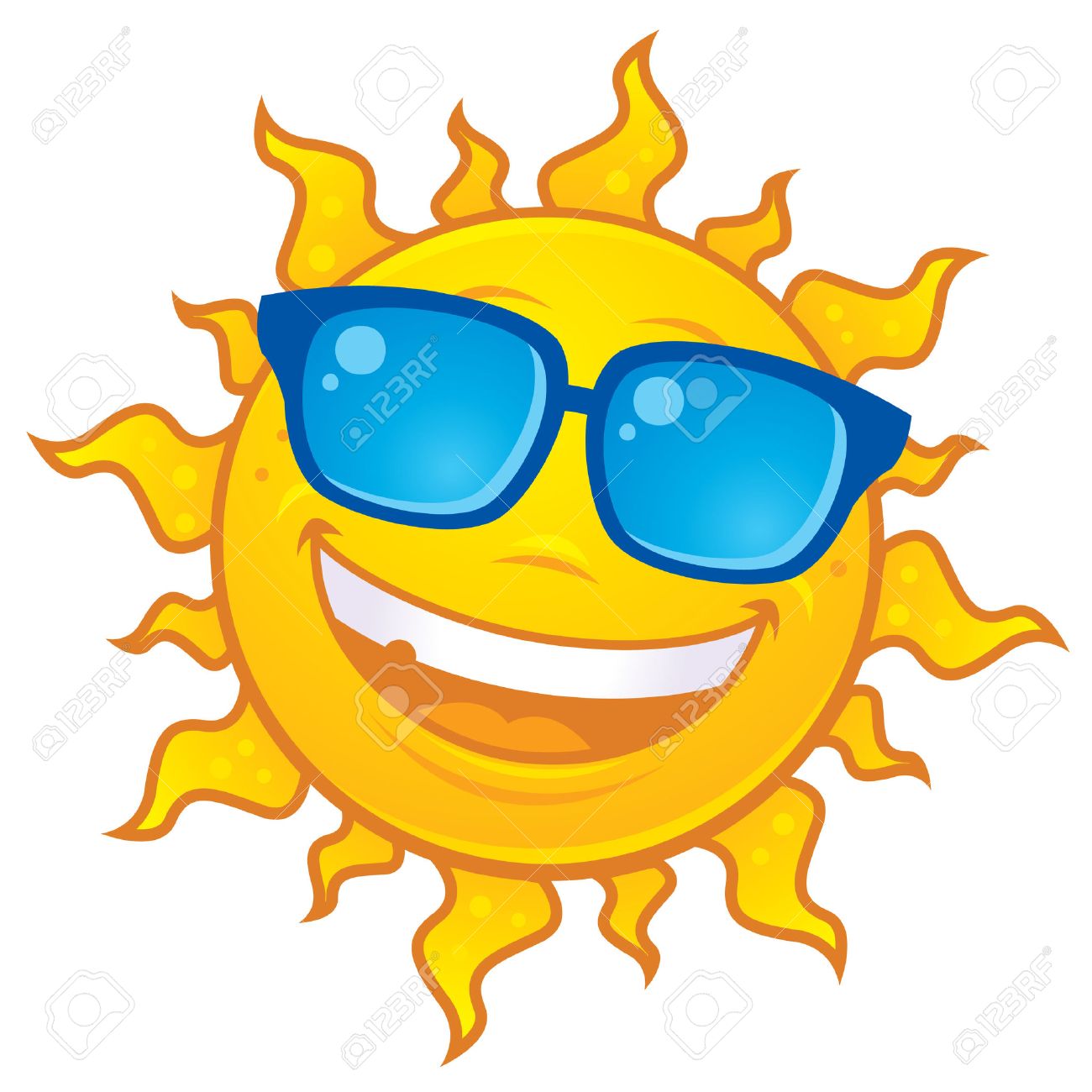cartoon sun character wearing