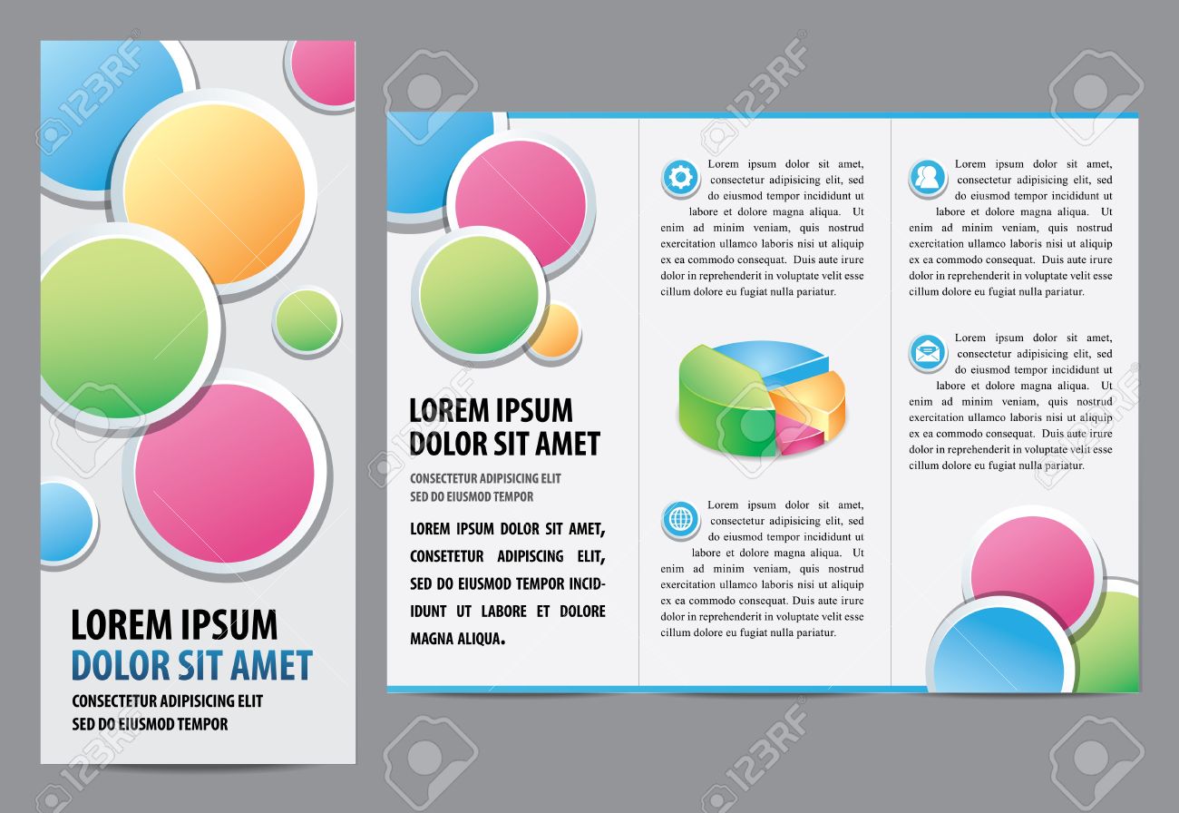 tri fold brochure layout design template illustration layered