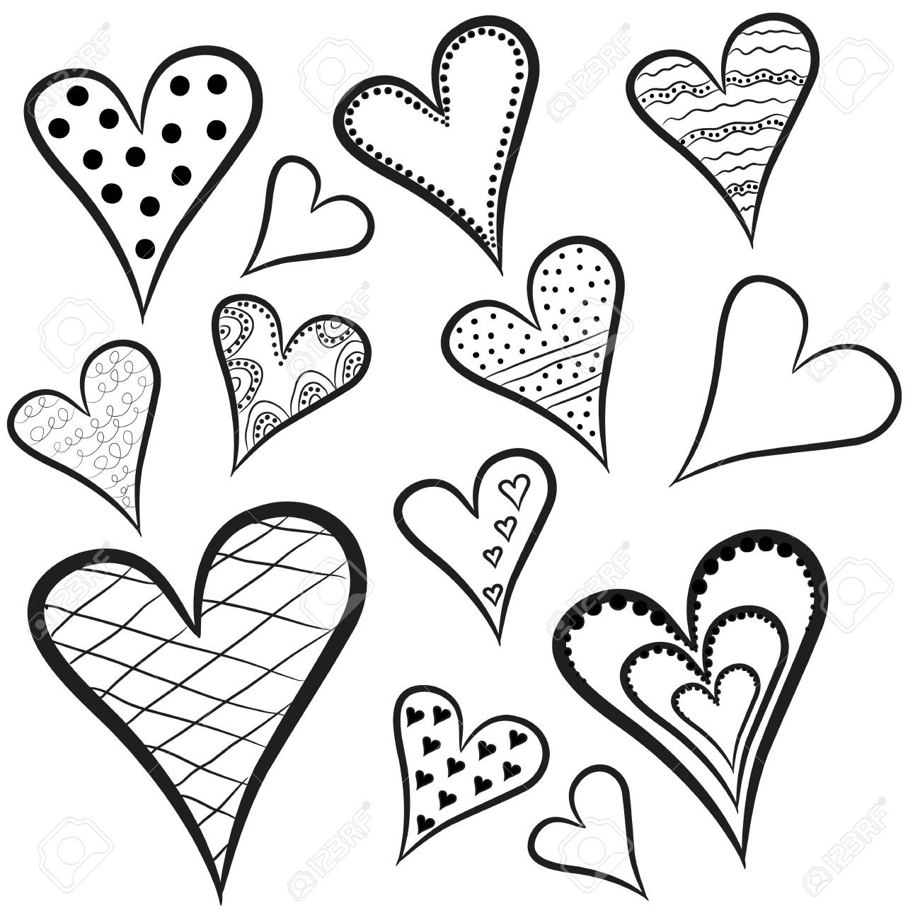 Hand Drawn Hearts Vector Illustration Perfect For Kids Drawing Royalty Free Cliparts Vectors And Stock Illustration Image