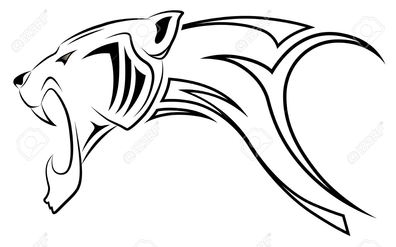 Tribal-Tattoos 10358800-Vector-leopard-tribal-tattoo-Stock-Vector-lion