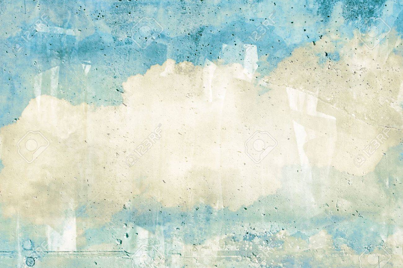 Cloud Sky Painted On A Wall Texture Stock Photo Picture And Royalty Free Image Image