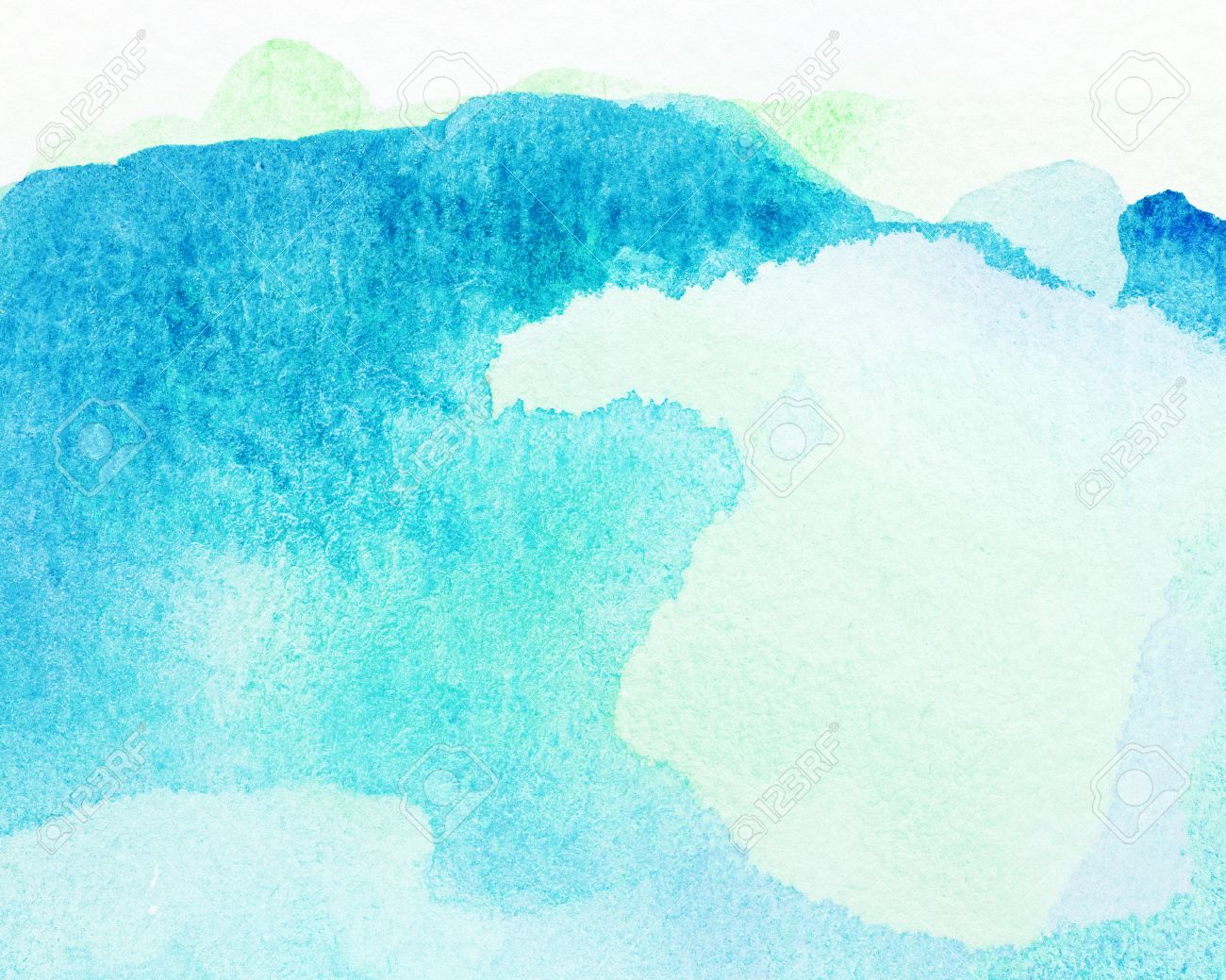 水色の塗装水彩画背景 の写真素材 画像素材 Image