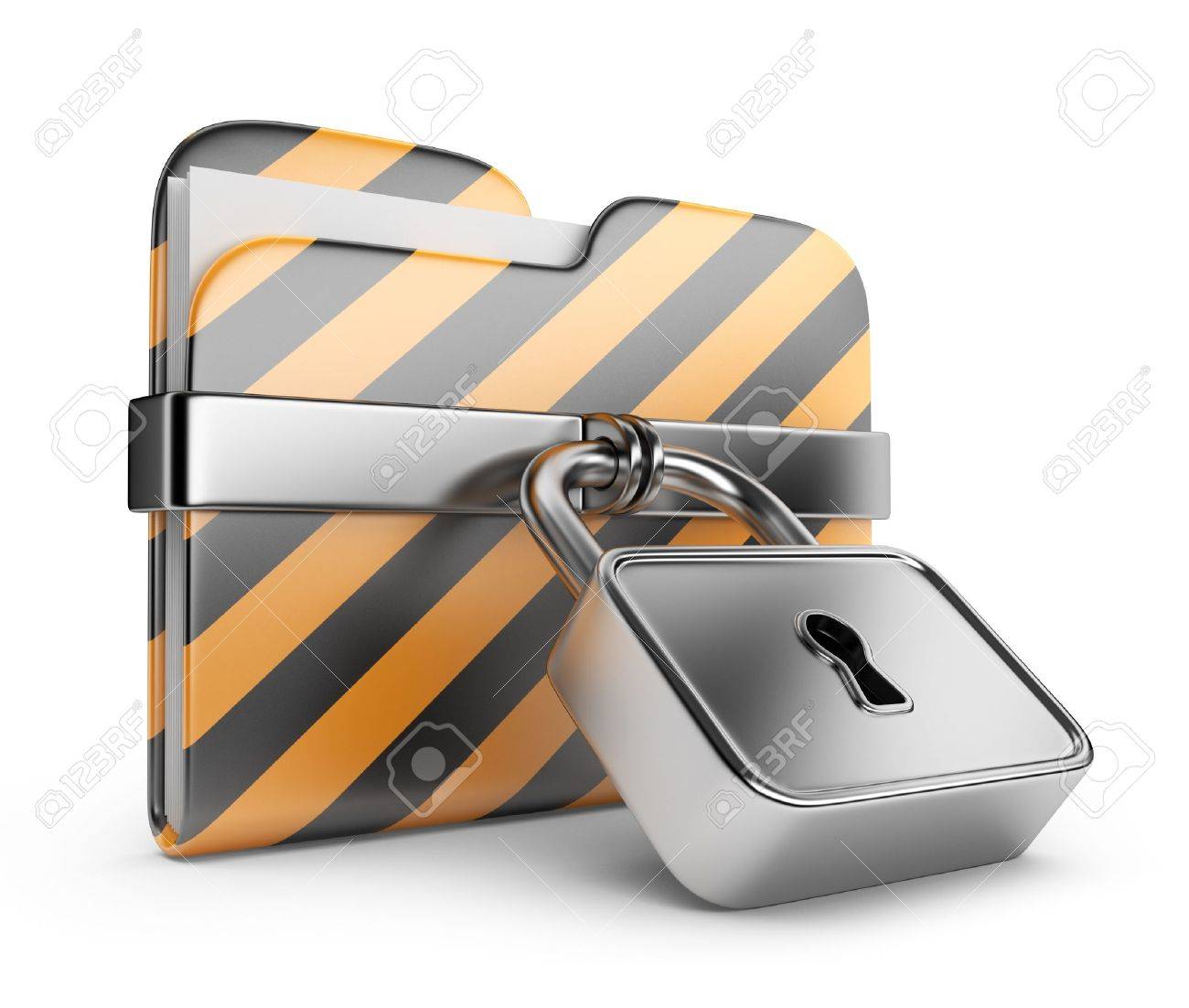 Folder with lock. Data security. 3D Icon isolated on white - 14490952 Folder with lock. Data security. 3D Icon isolated on white - 14490952